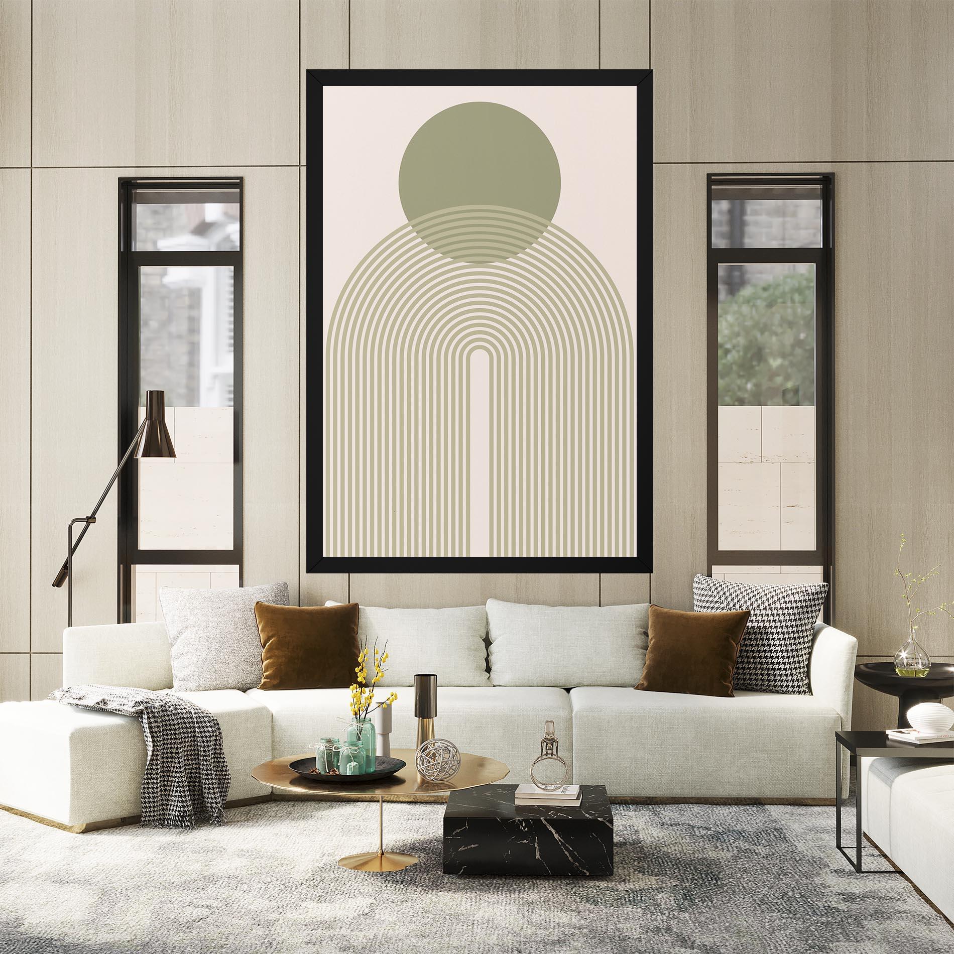 Leinwandbild Green Circle Lines mockup 2