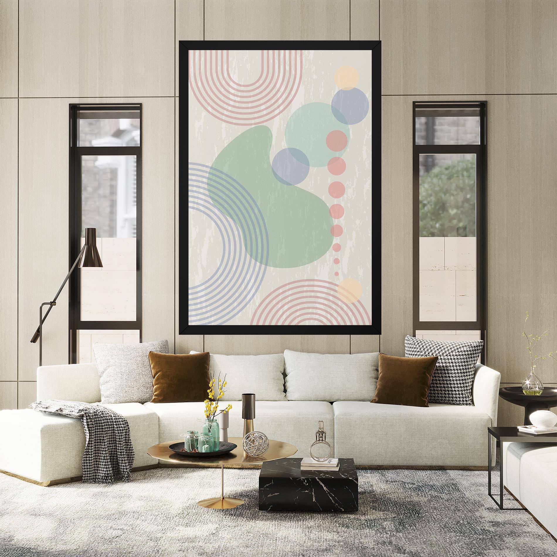 Leinwandbild Green Pink Shapes mockup 2