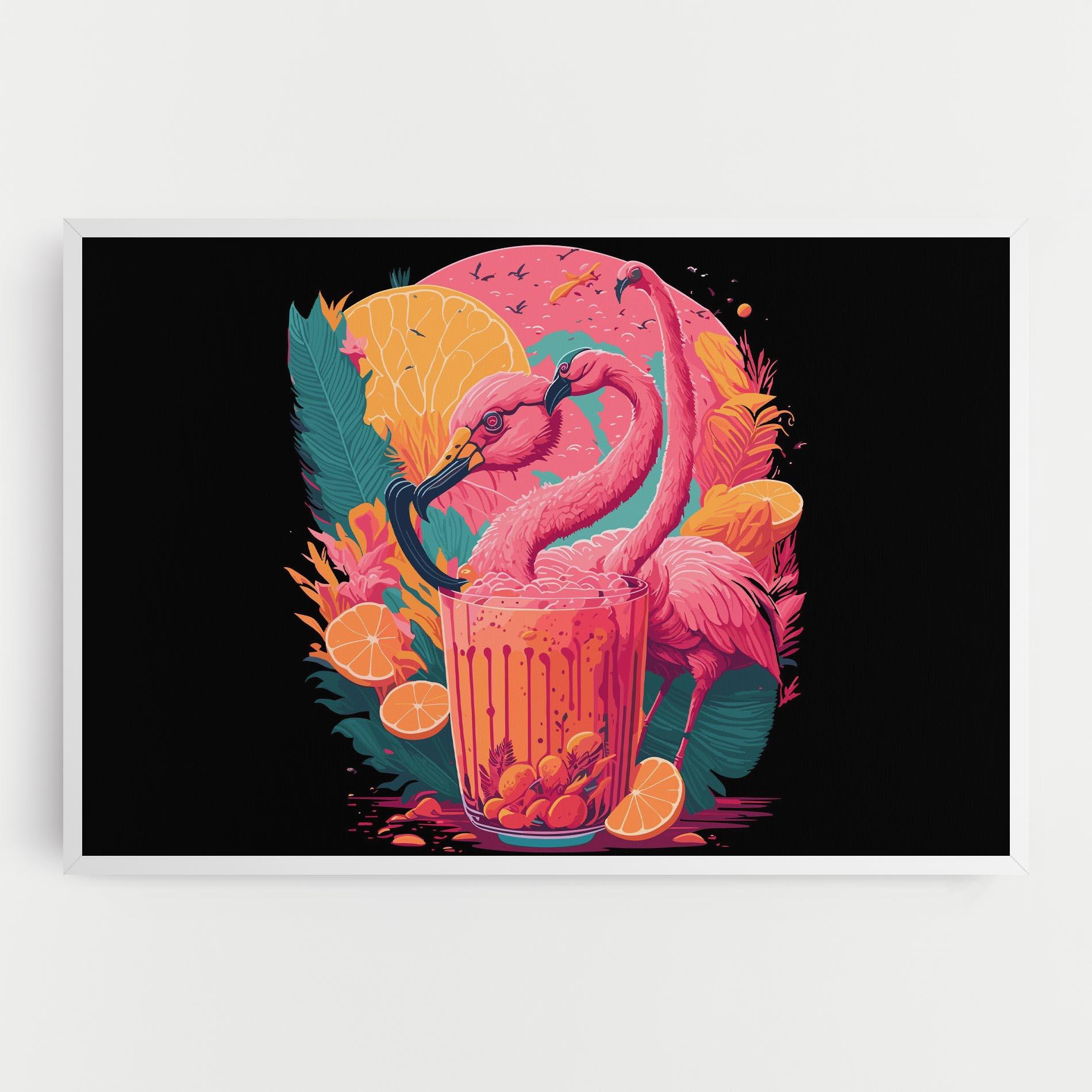 Leinwandbild Pink Bird Drink mockup 0