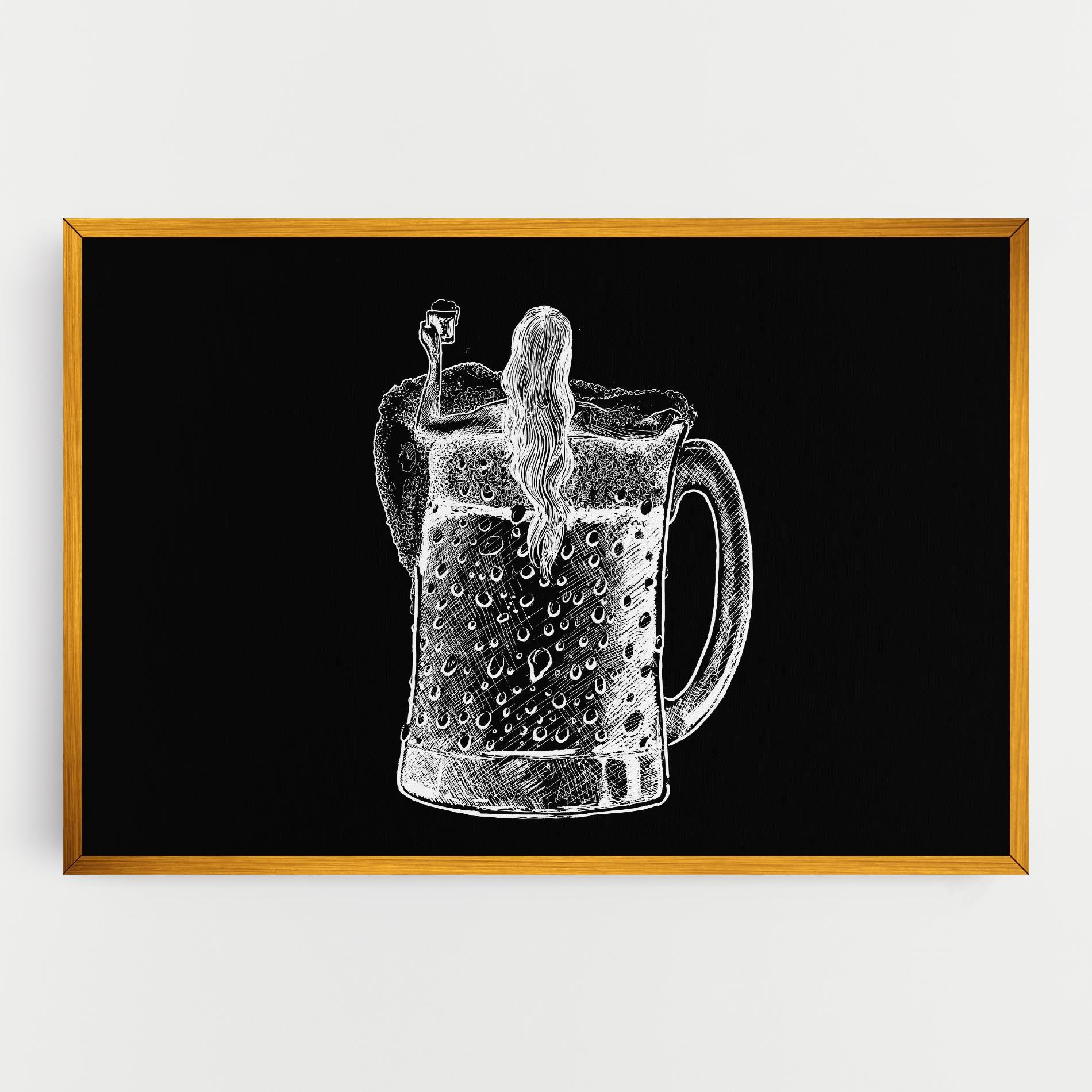 Leinwandbild Beer Woman mockup 0