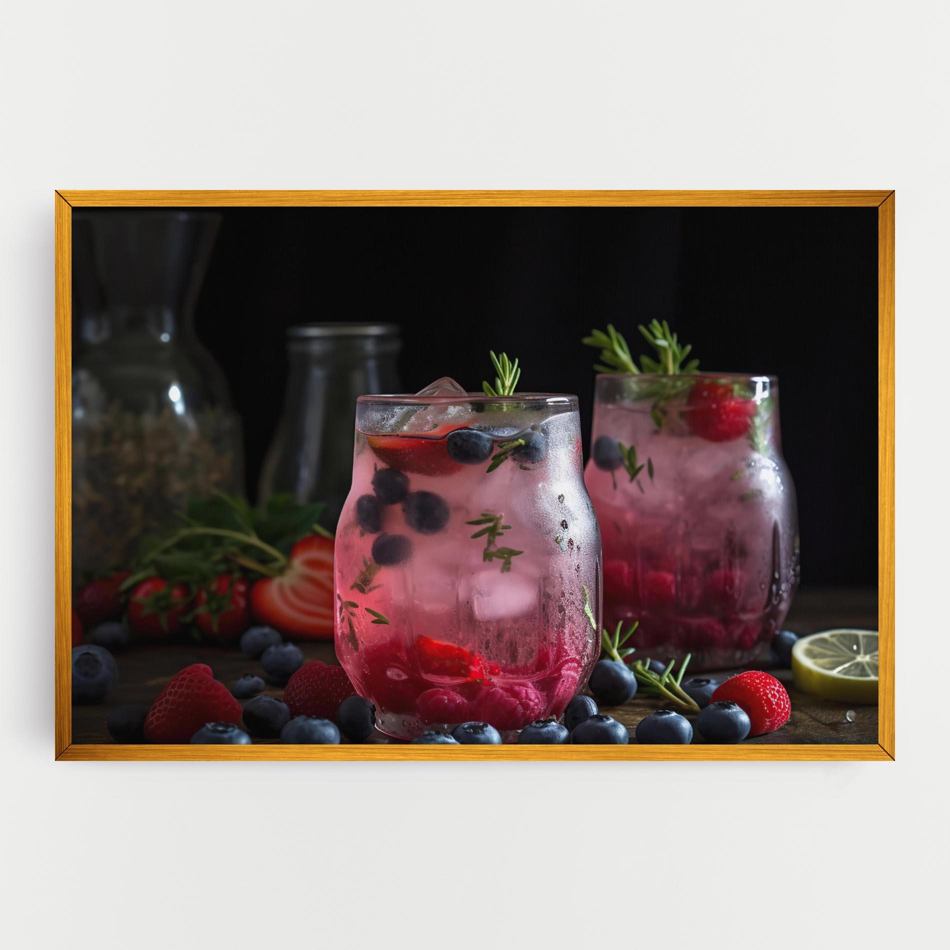 Leinwandbild Berry Ice Drink mockup 0