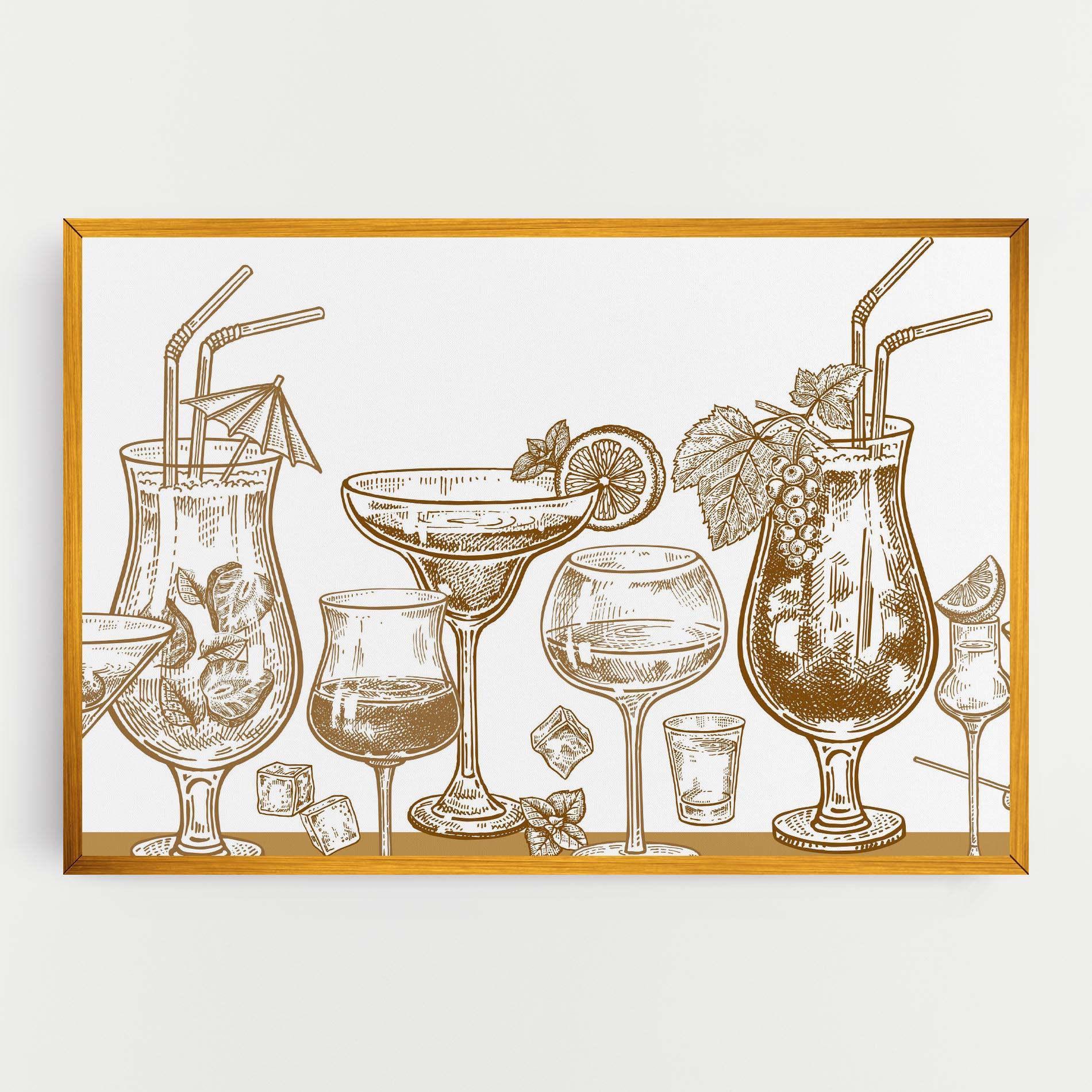 Leinwandbild Brown Line Drinks mockup 0