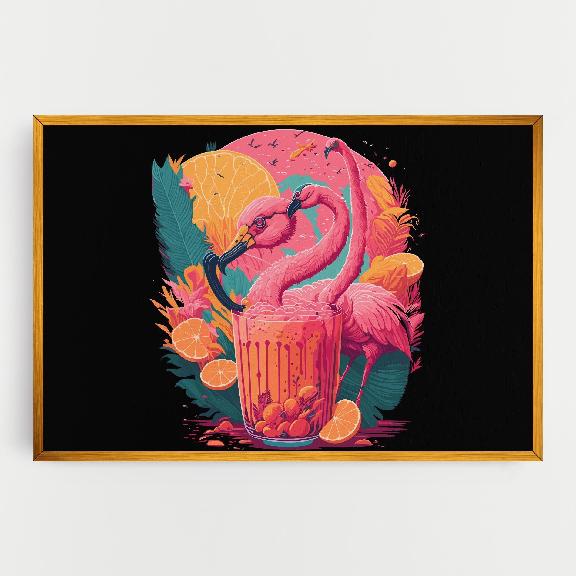 Leinwandbild Pink Bird Drink mockup 0