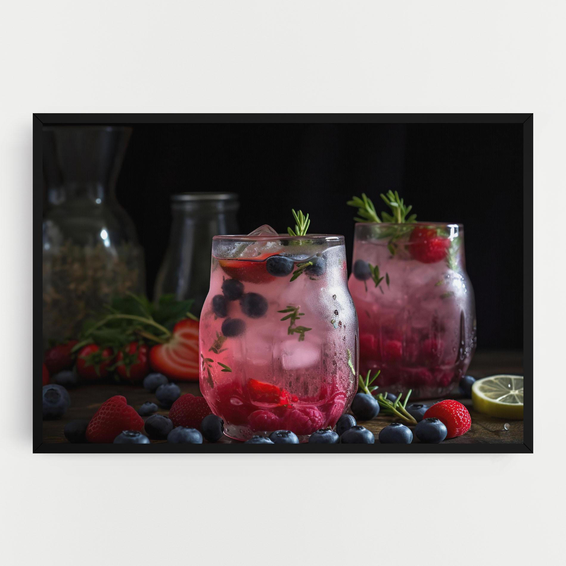 Leinwandbild Berry Ice Drink mockup 0