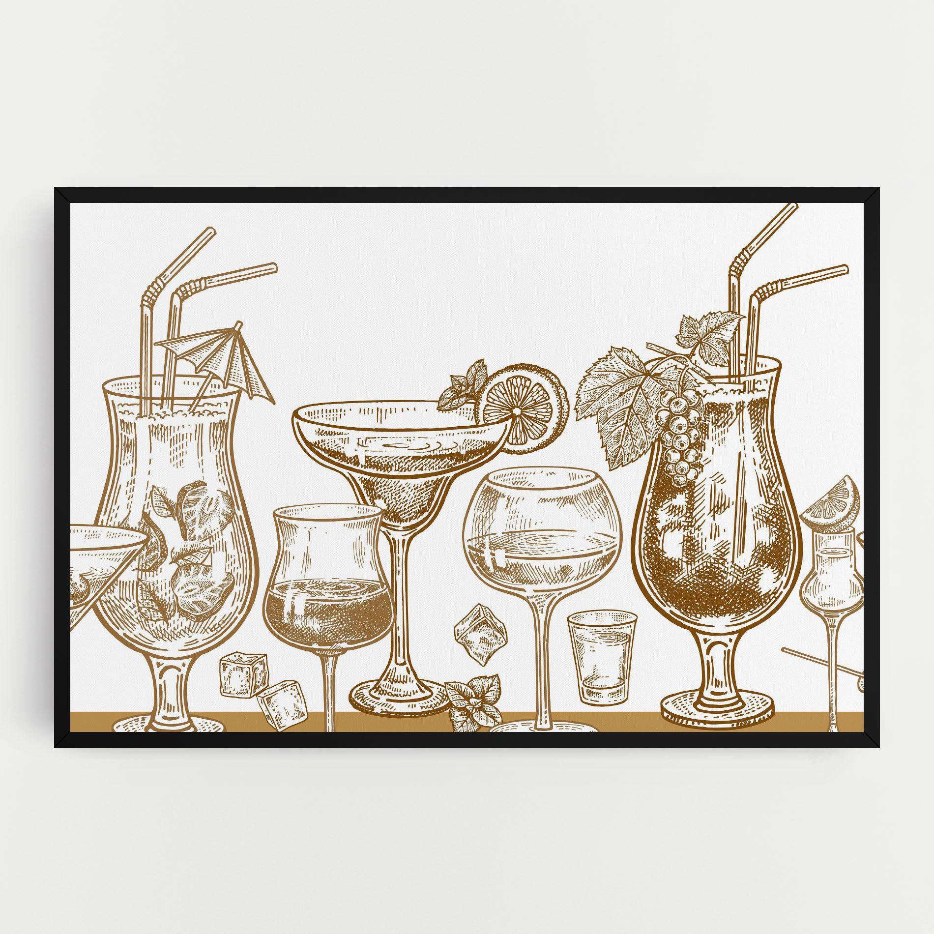 Leinwandbild Brown Line Drinks mockup 0