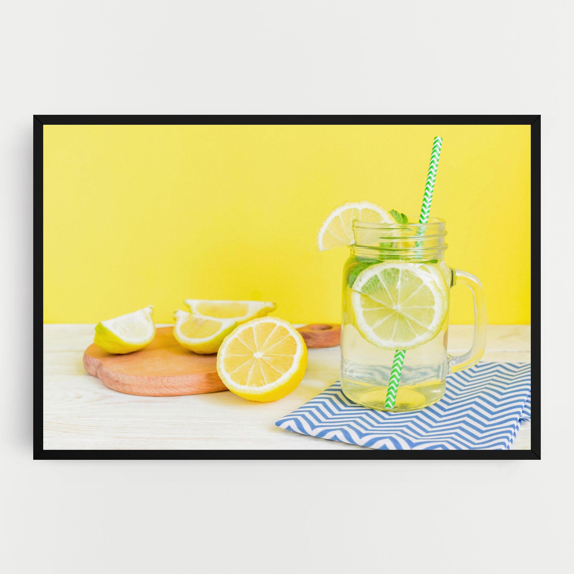 Leinwandbild Citrus Lemonade Water mockup 0