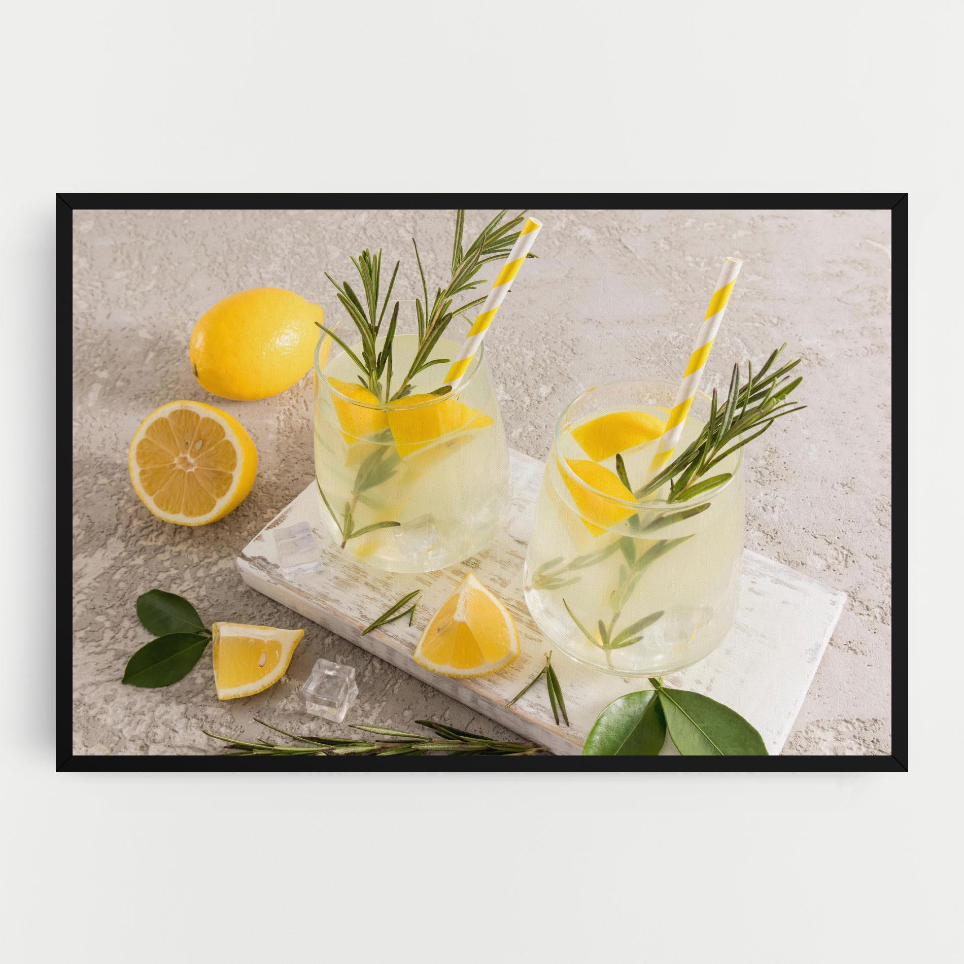 Leinwandbild Homemade Rosemary Drink mockup 0