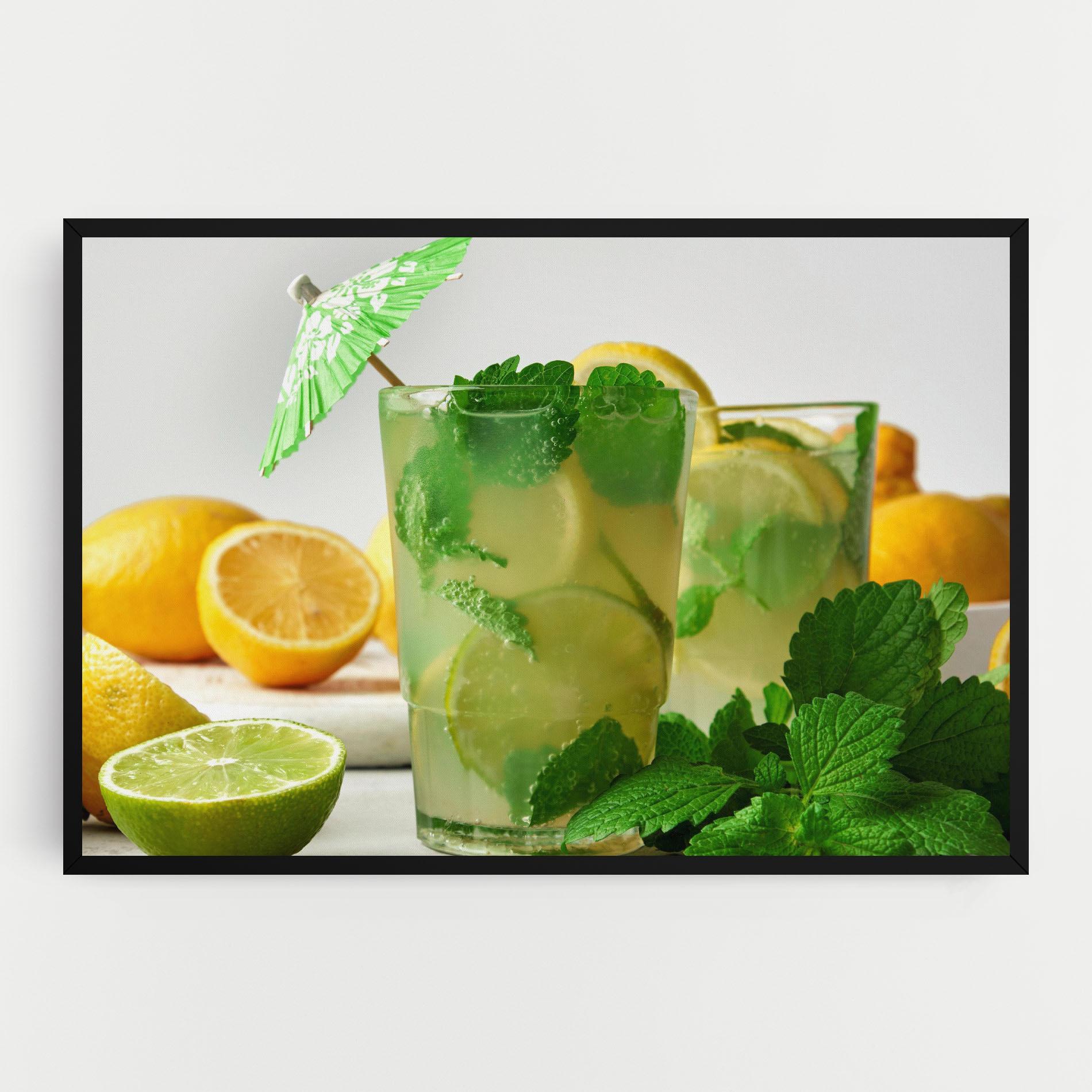 Leinwandbild Mint Leaves Lemonade mockup 0