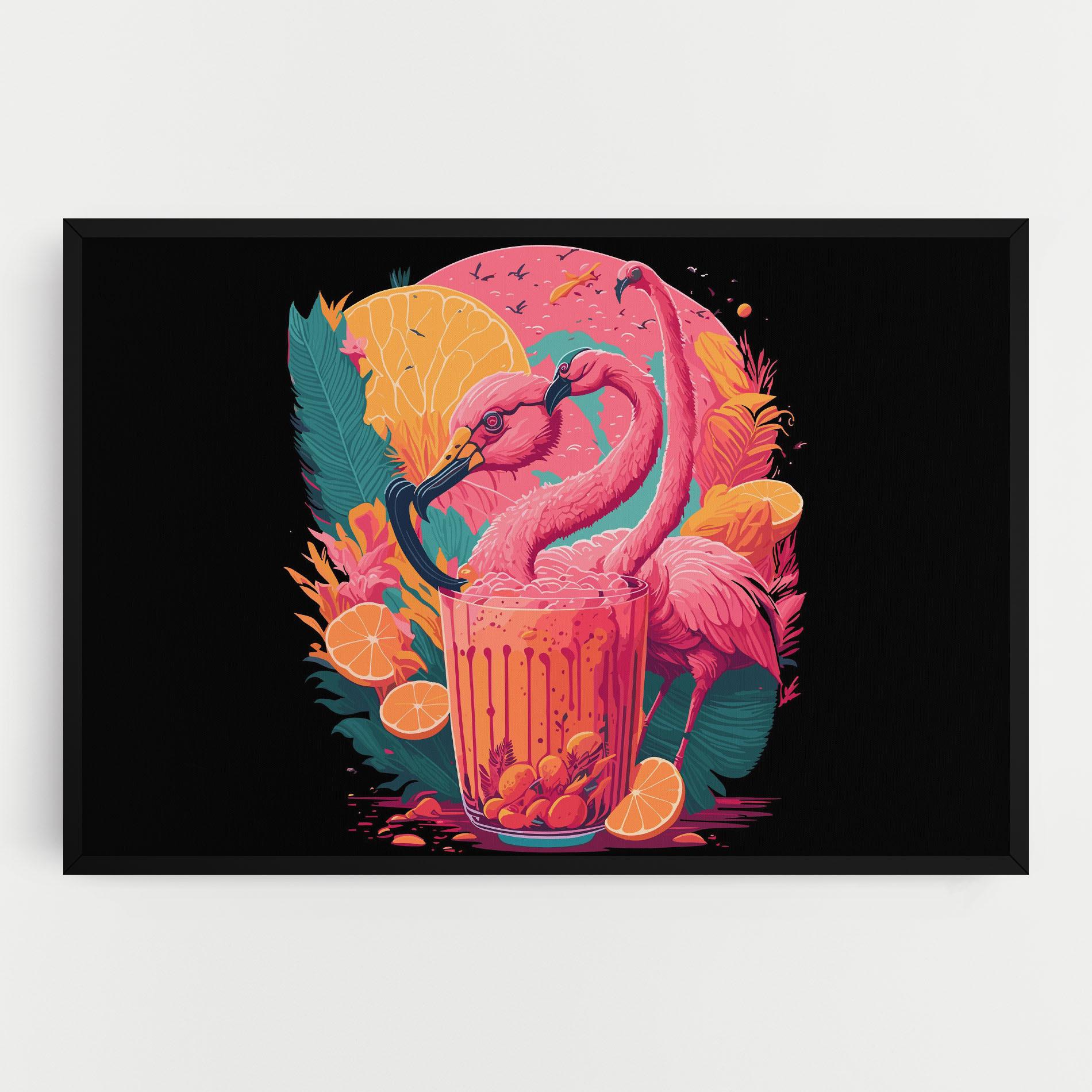 Leinwandbild Pink Bird Drink mockup 0