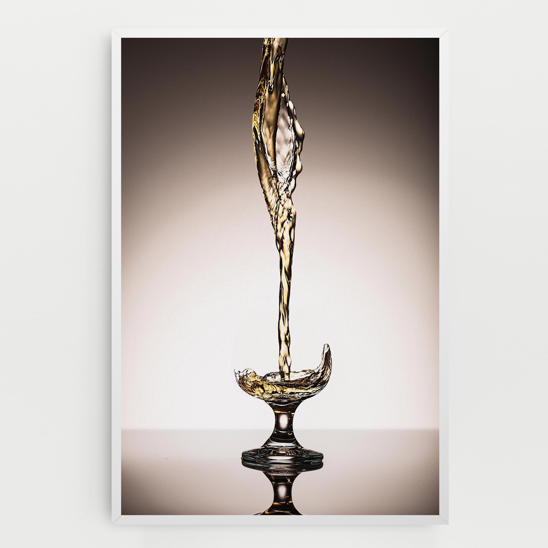 Leinwandbild White Wine Splash mockup 0