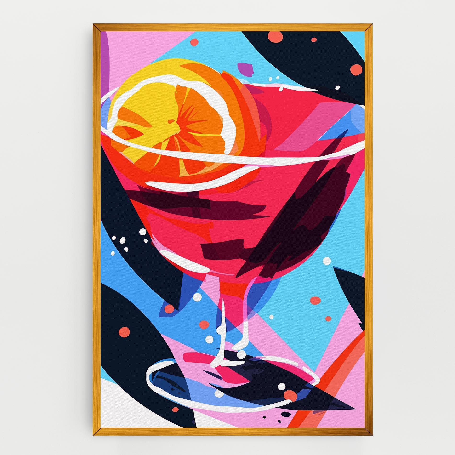Leinwandbild Red Cocktail Art mockup 0