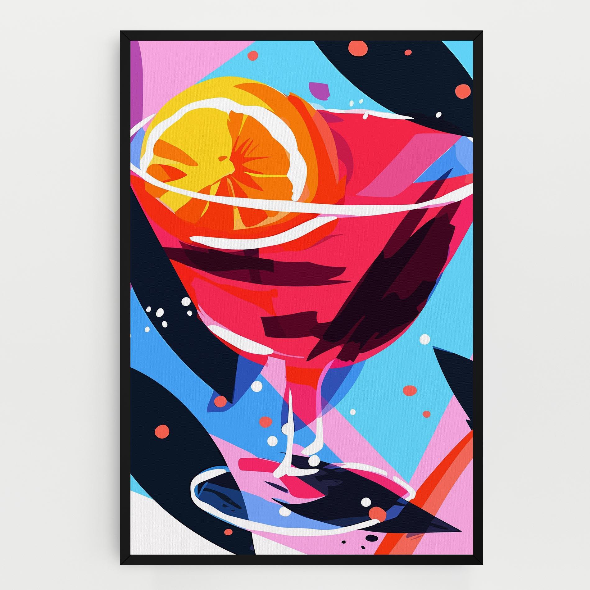 Leinwandbild Red Cocktail Art mockup 0