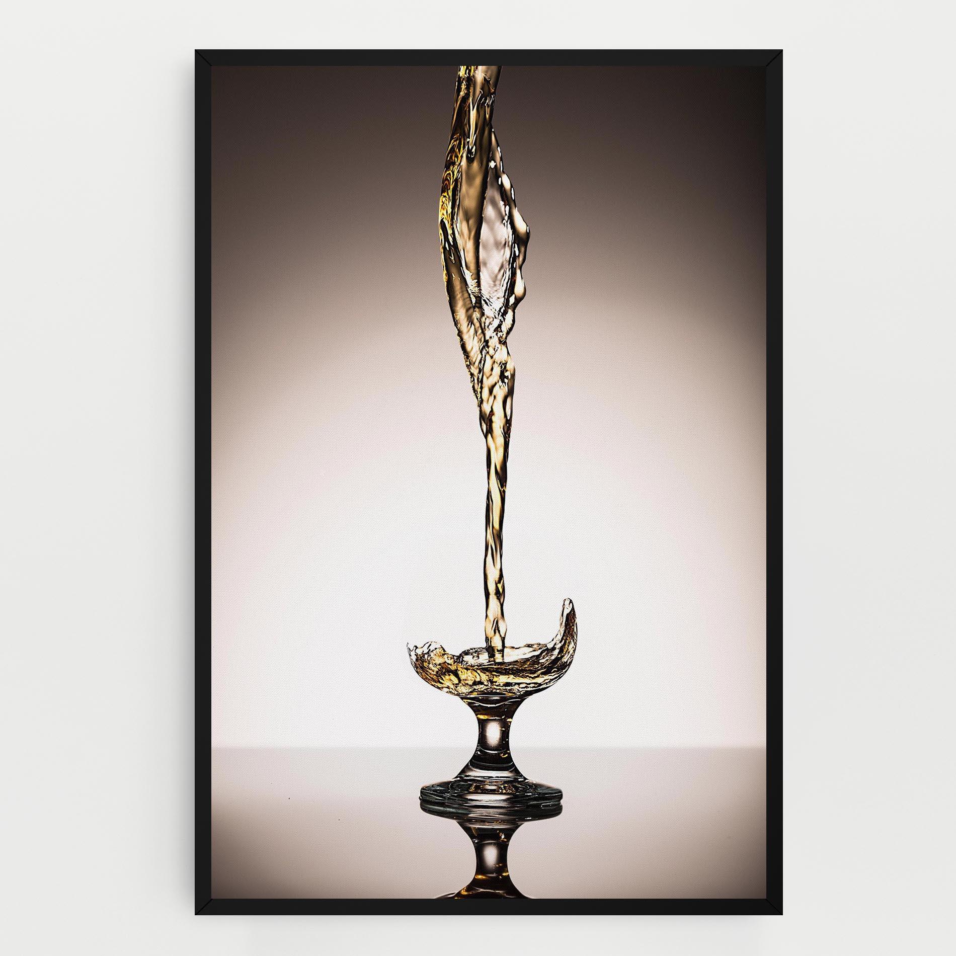 Leinwandbild White Wine Splash mockup 0