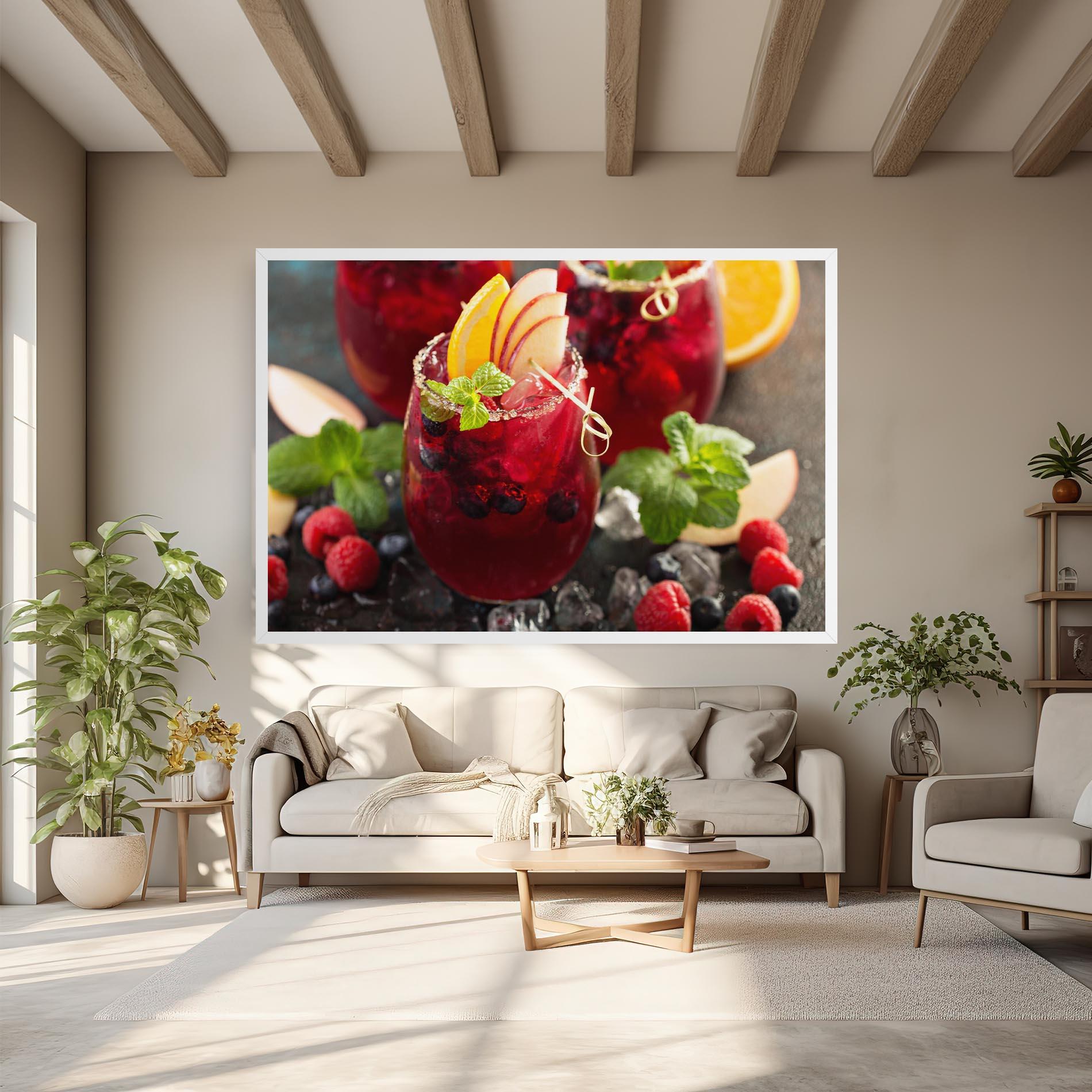 Leinwandbild Berry Drink mockup 6