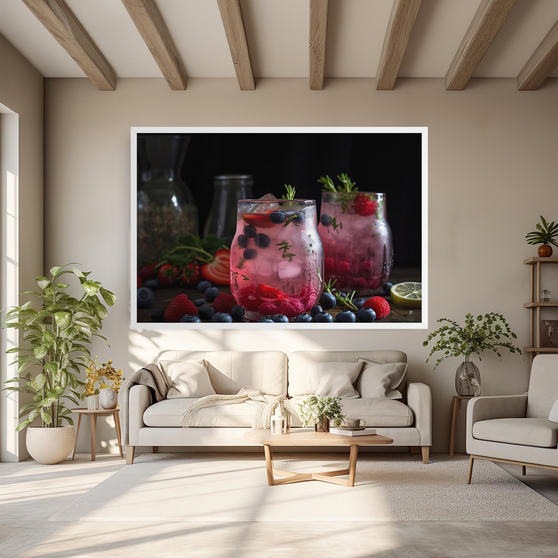 Leinwandbild Berry Ice Drink mockup 6