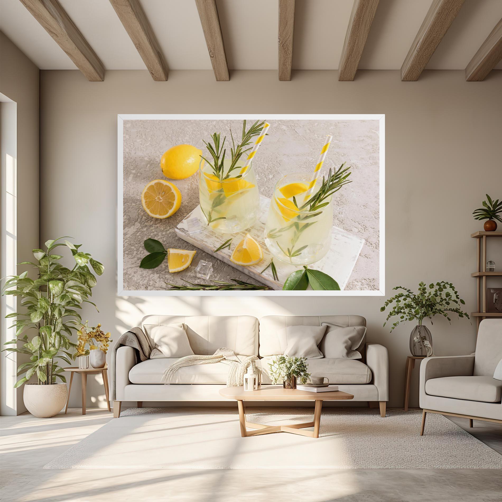 Leinwandbild Homemade Rosemary Drink mockup 6