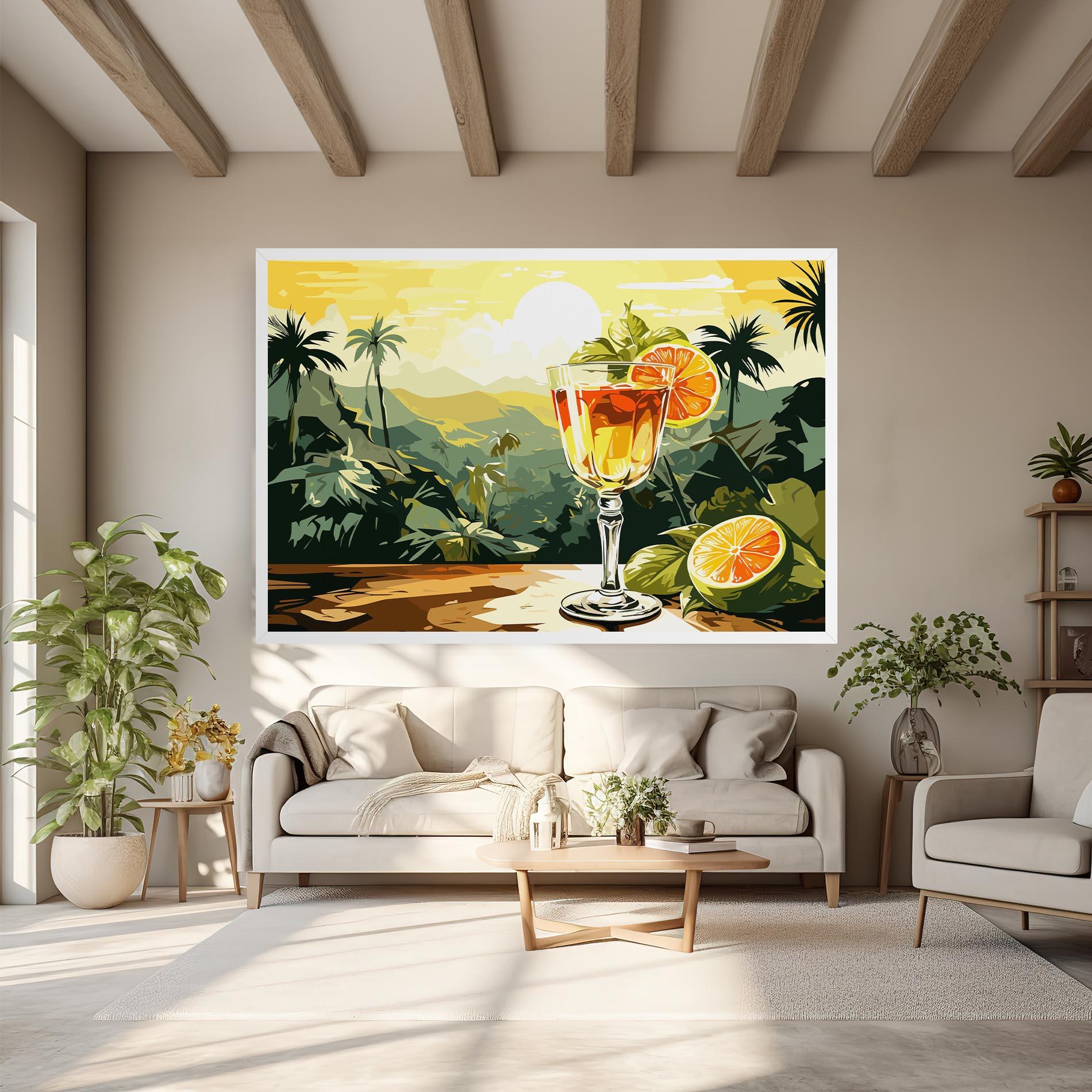 Leinwandbild Orange Drink mockup 6