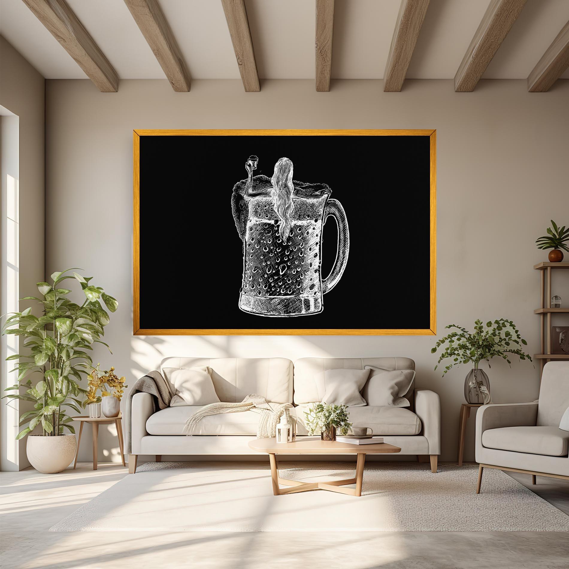 Leinwandbild Beer Woman mockup 6