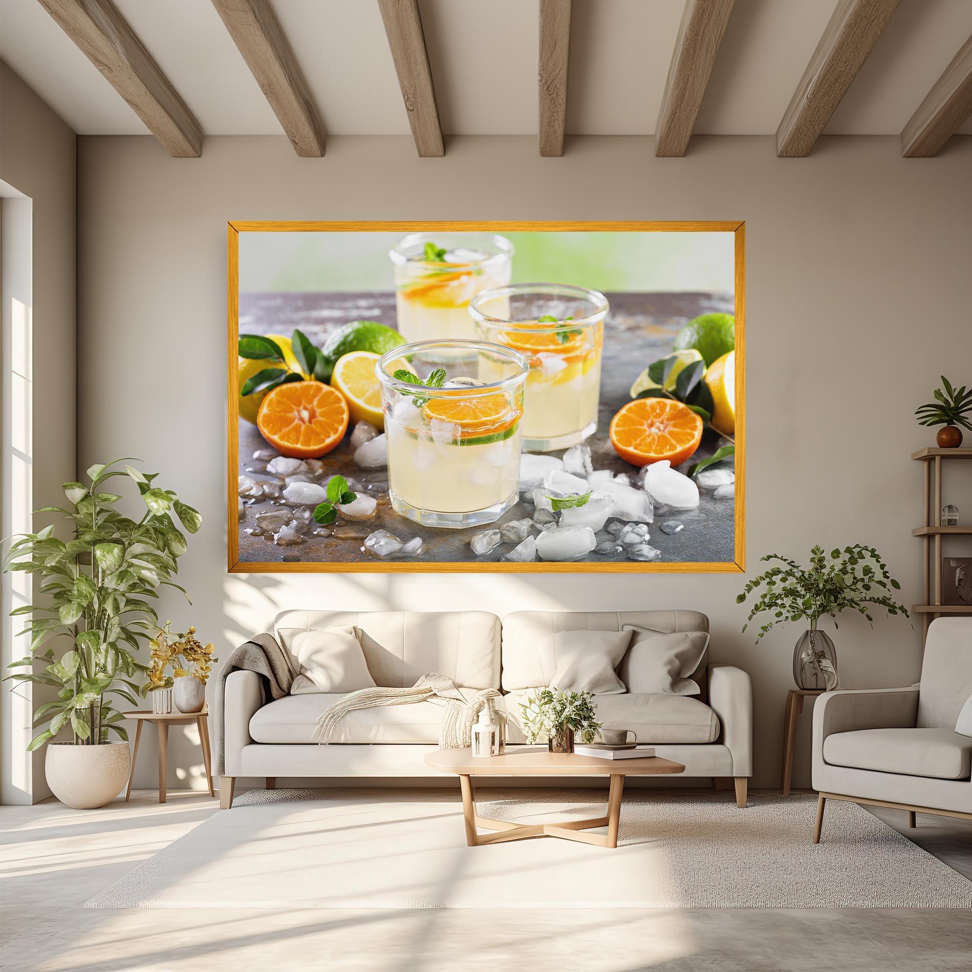 Leinwandbild Citrus Fruit Lemonade mockup 6