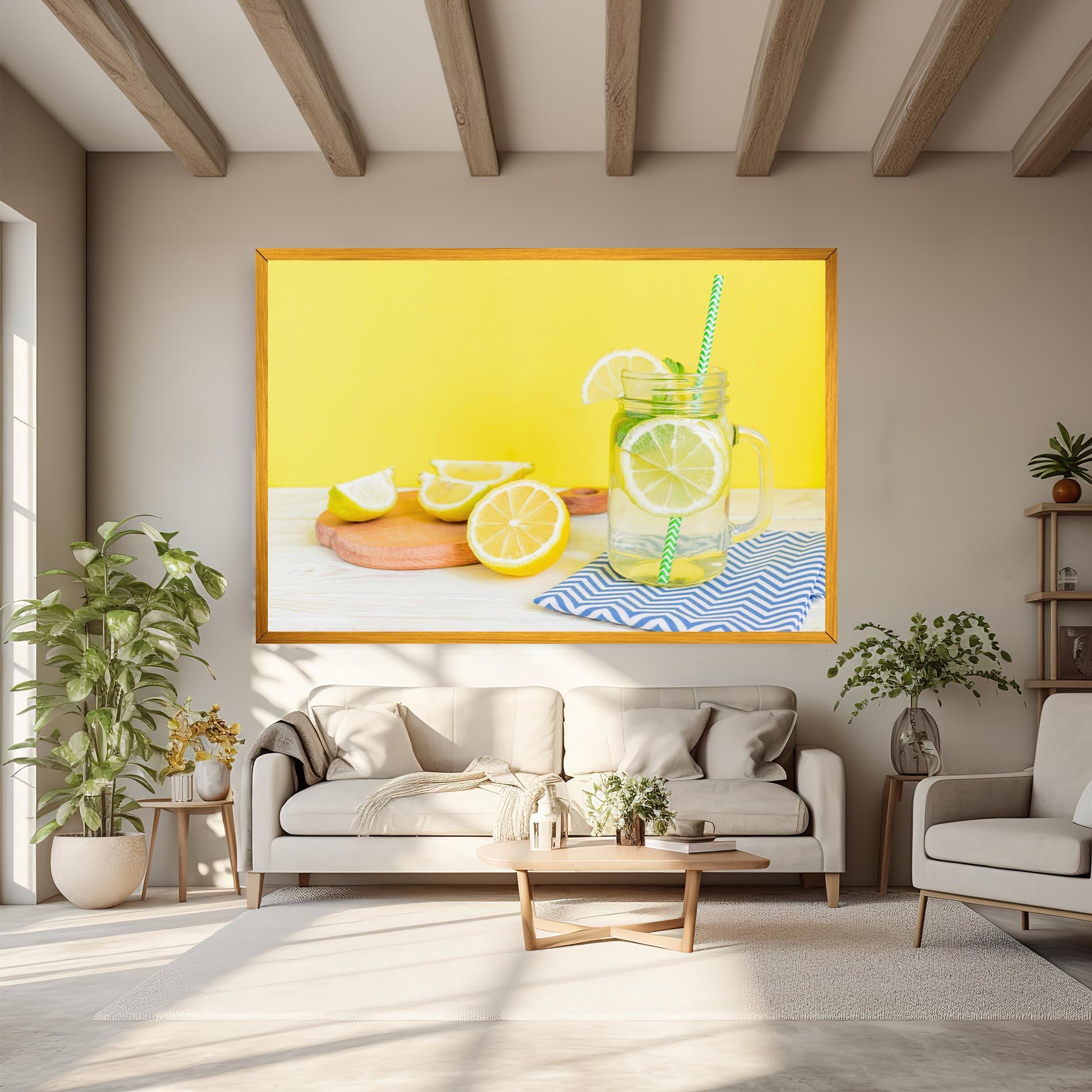 Leinwandbild Citrus Lemonade Water mockup 6