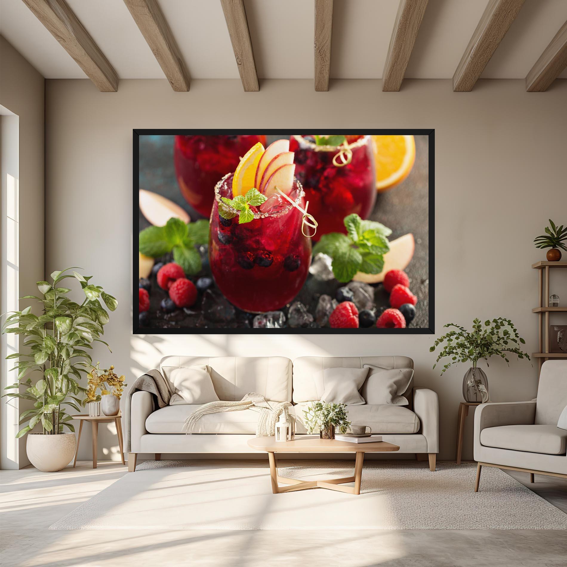 Leinwandbild Berry Drink mockup 6