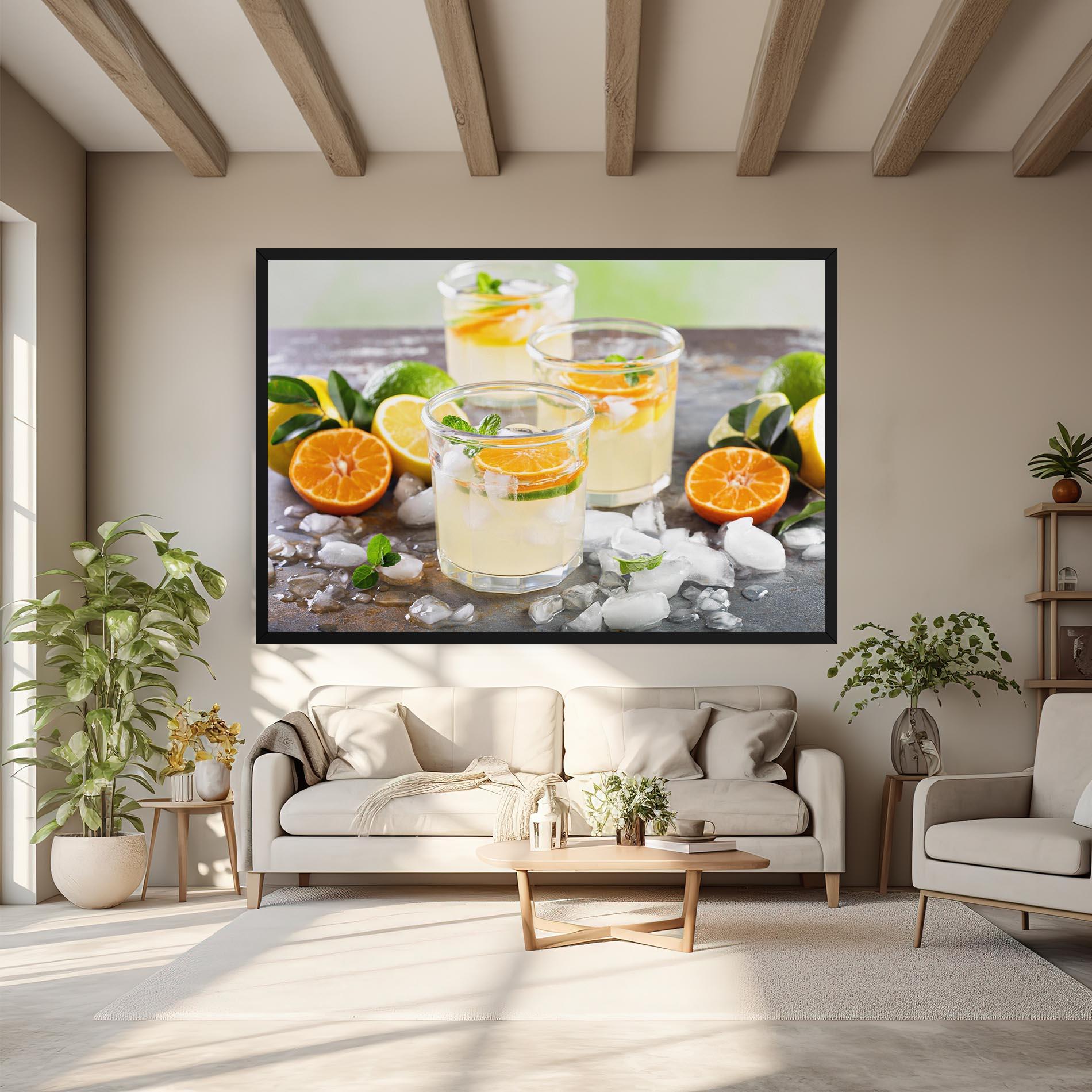 Leinwandbild Citrus Fruit Lemonade mockup 6