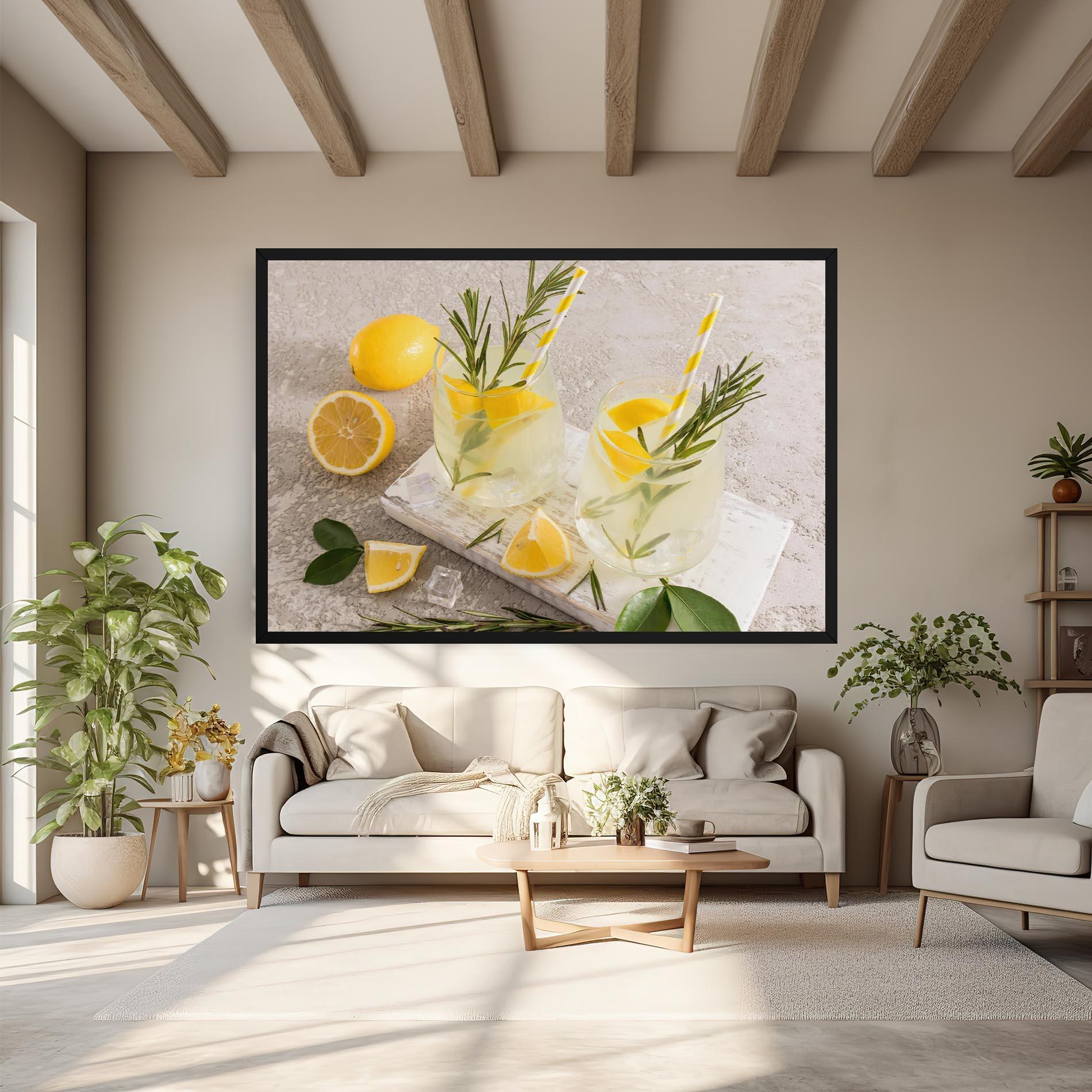 Leinwandbild Homemade Rosemary Drink mockup 6