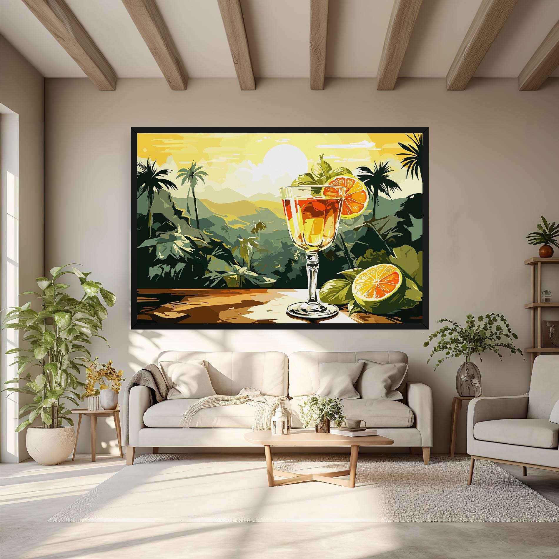 Leinwandbild Orange Drink mockup 6