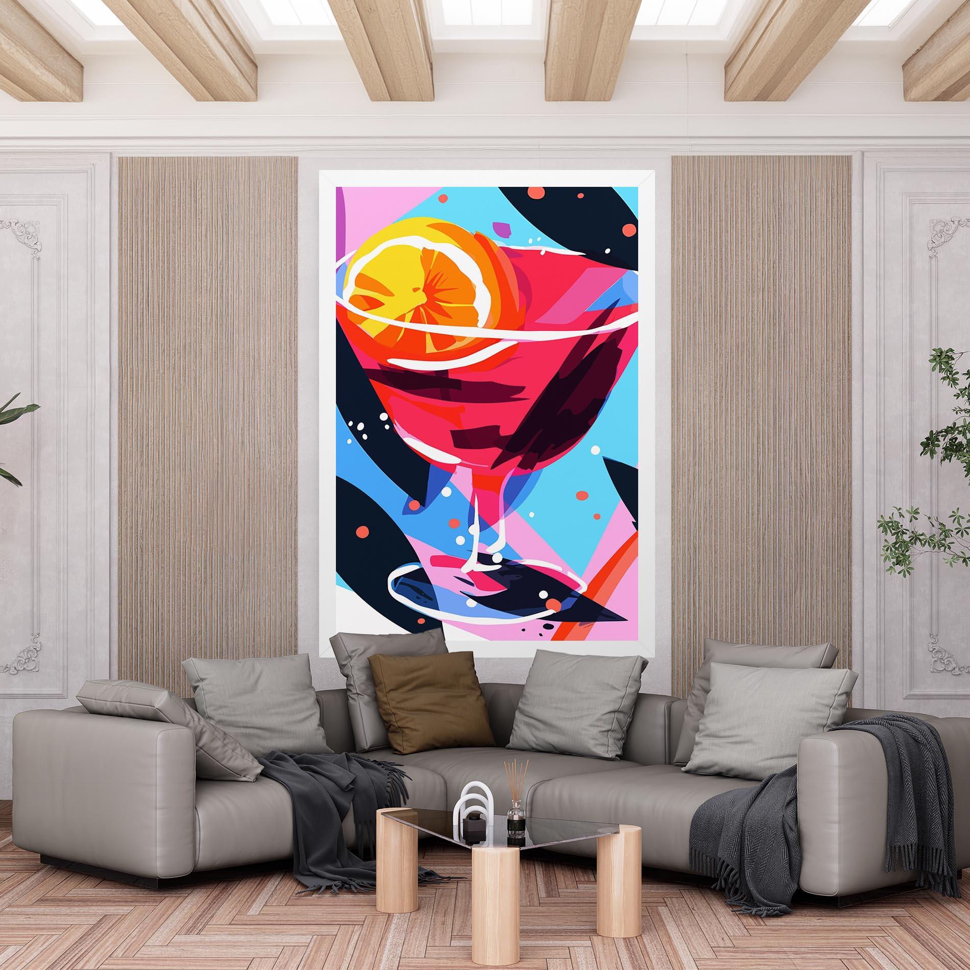 Leinwandbild Red Cocktail Art mockup 6