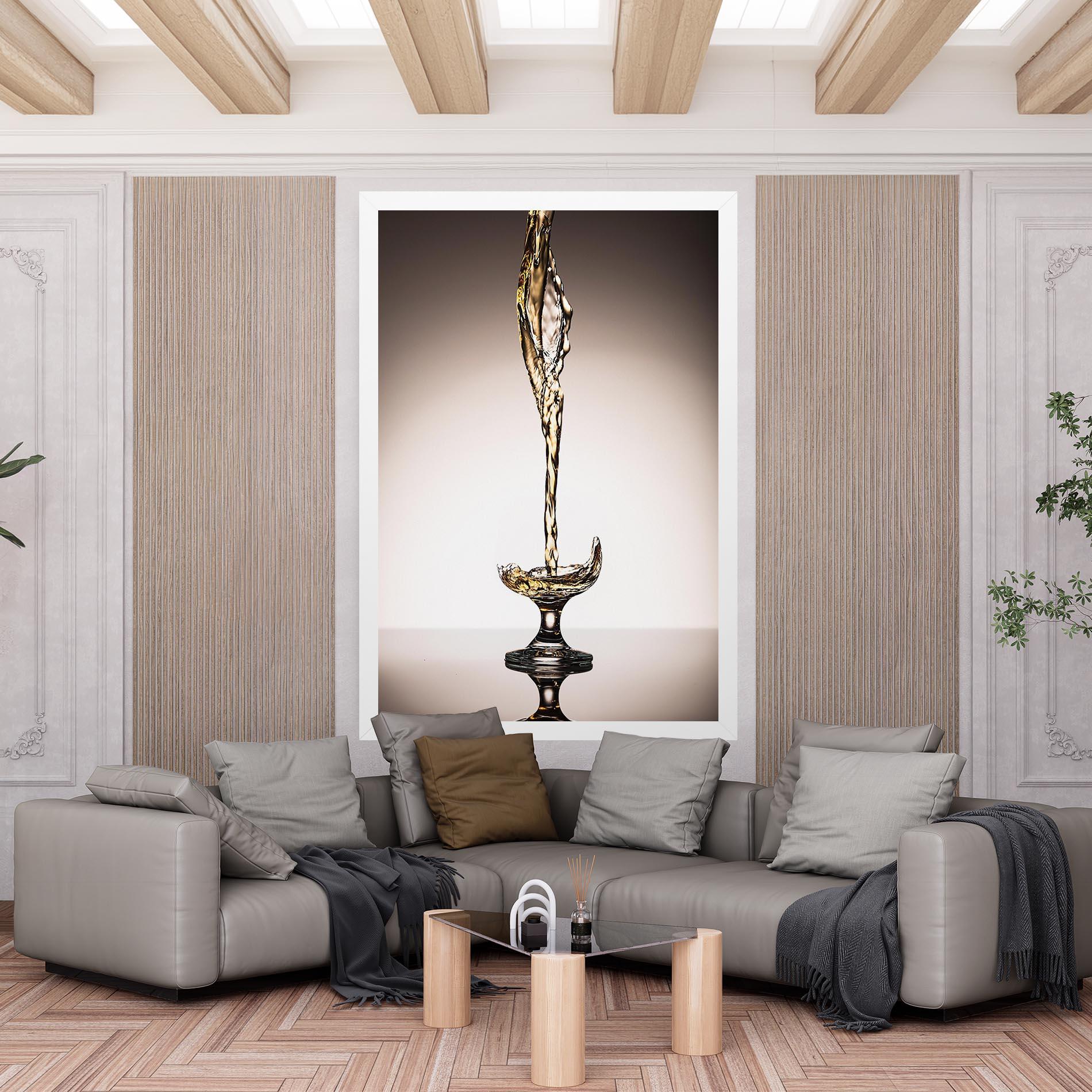 Leinwandbild White Wine Splash mockup 6