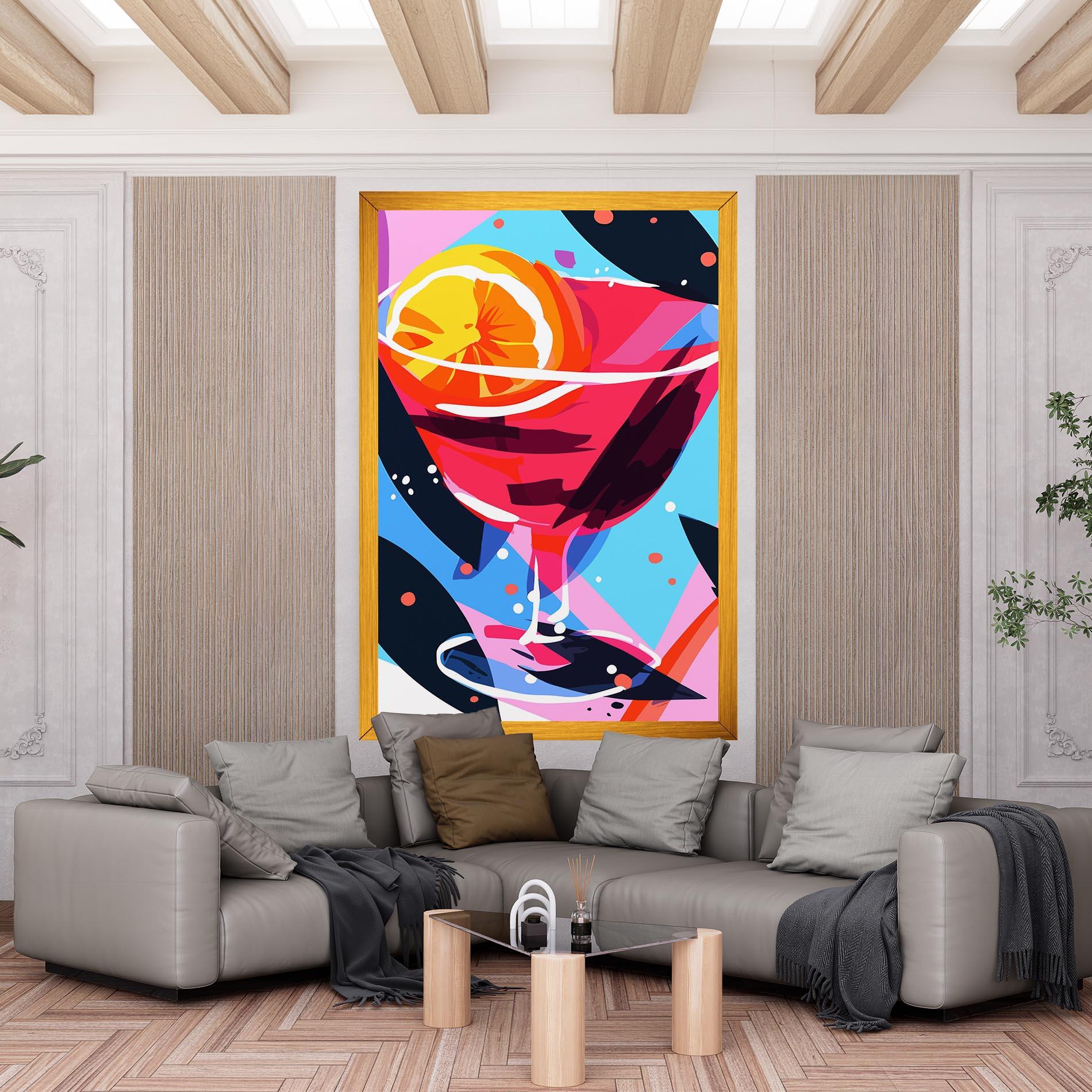 Leinwandbild Red Cocktail Art mockup 6