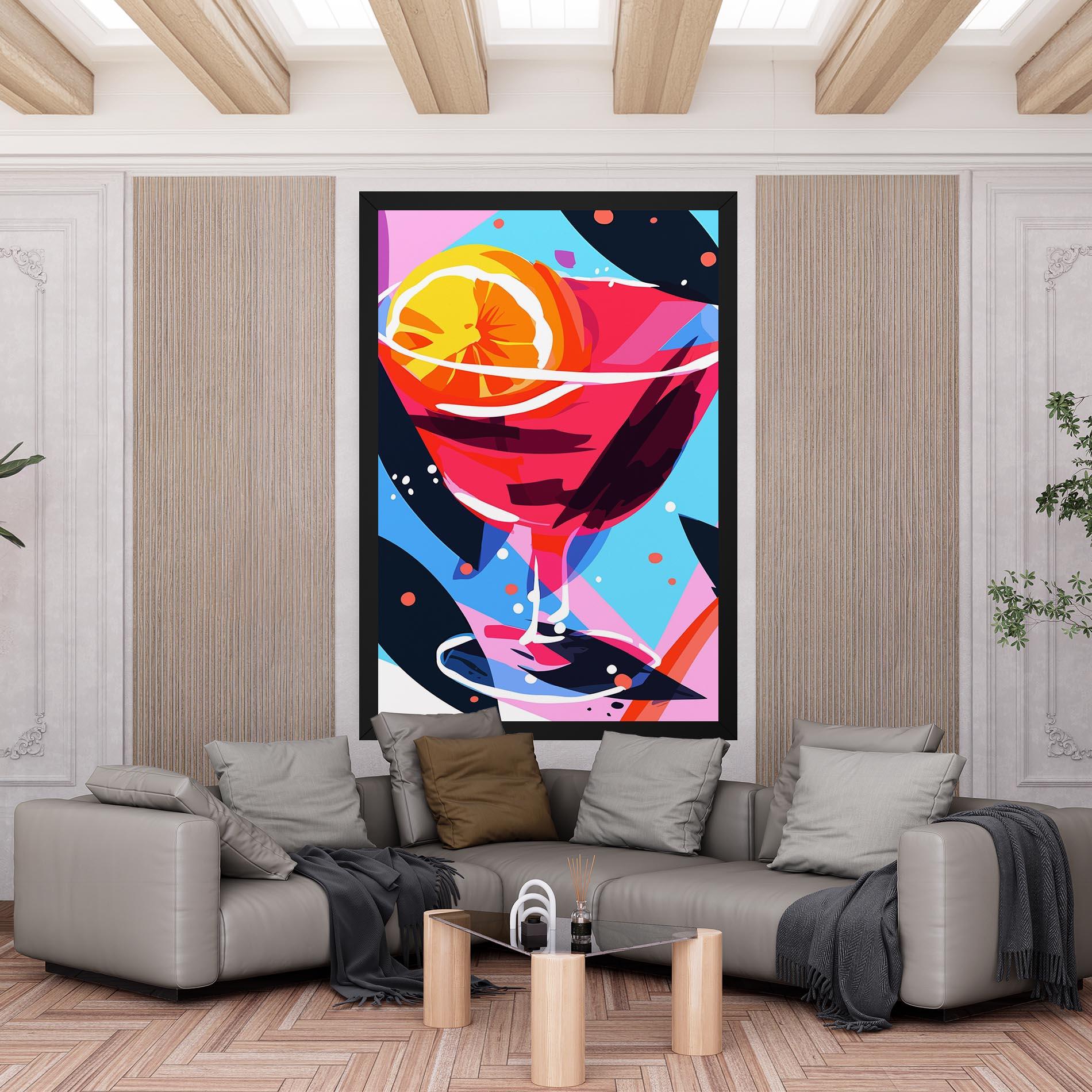 Leinwandbild Red Cocktail Art mockup 6