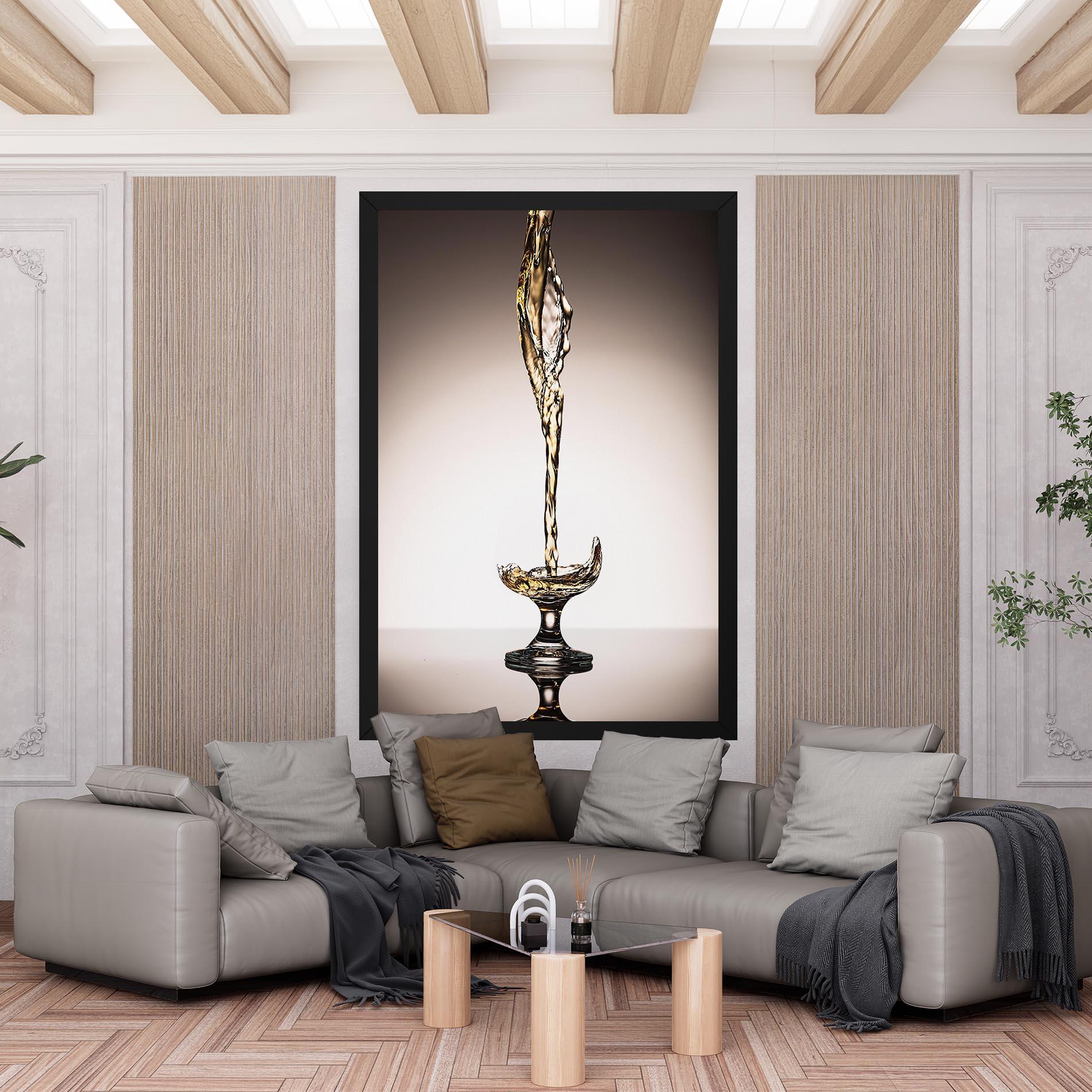 Leinwandbild White Wine Splash mockup 6