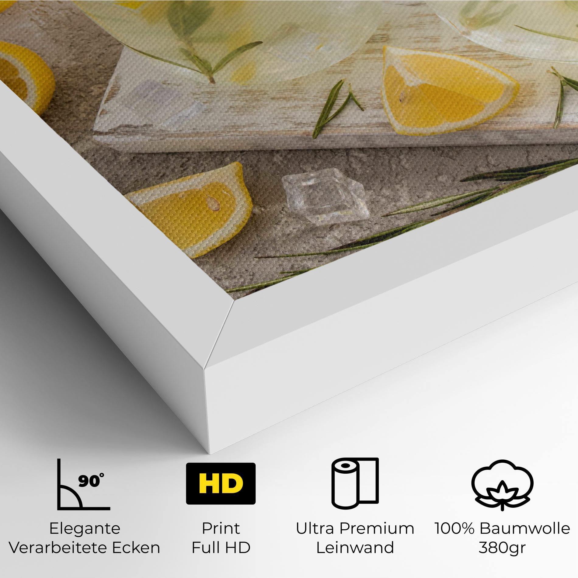 Leinwandbild Homemade Rosemary Drink mockup 4