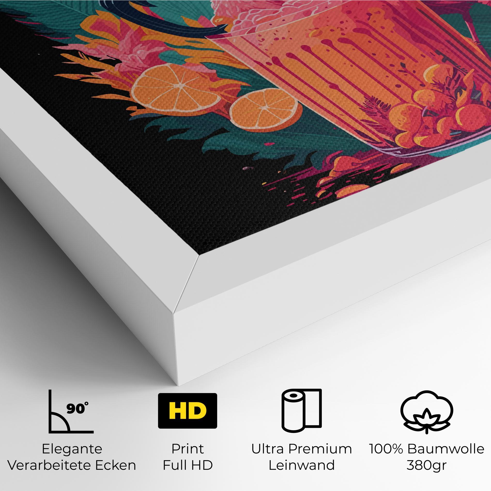 Leinwandbild Pink Bird Drink mockup 4