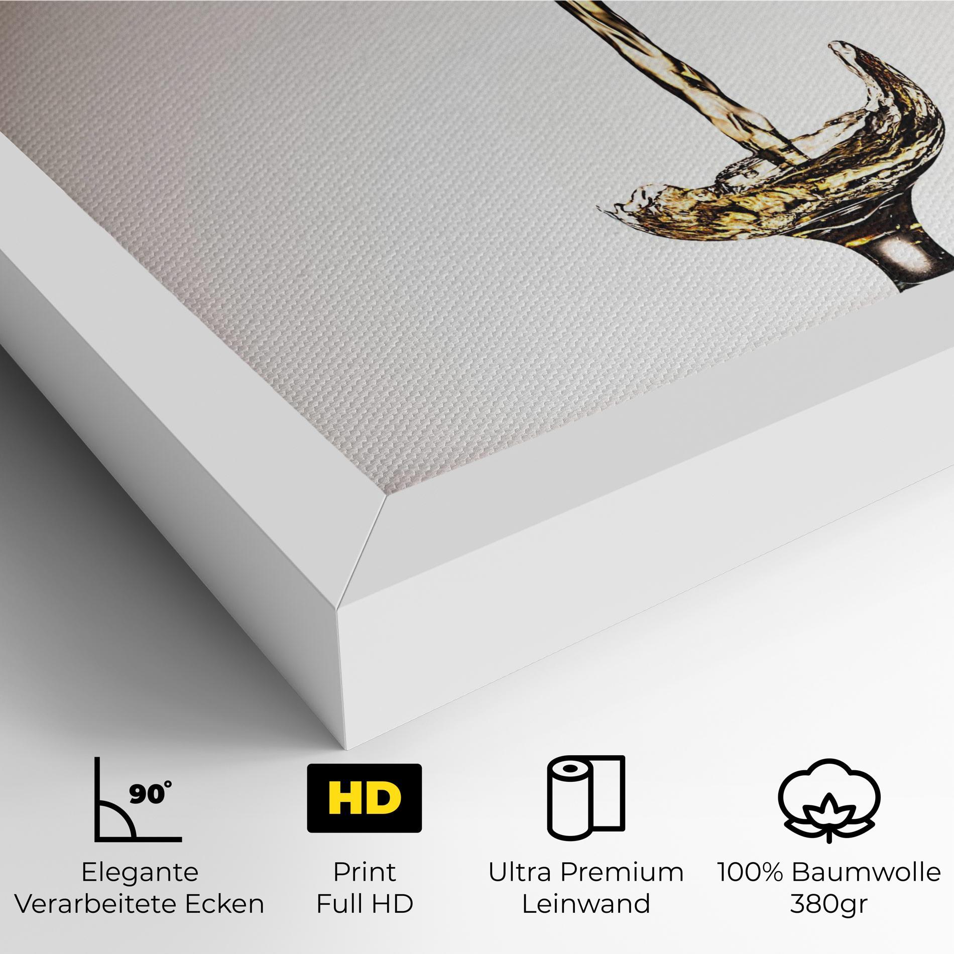 Leinwandbild White Wine Splash mockup 4