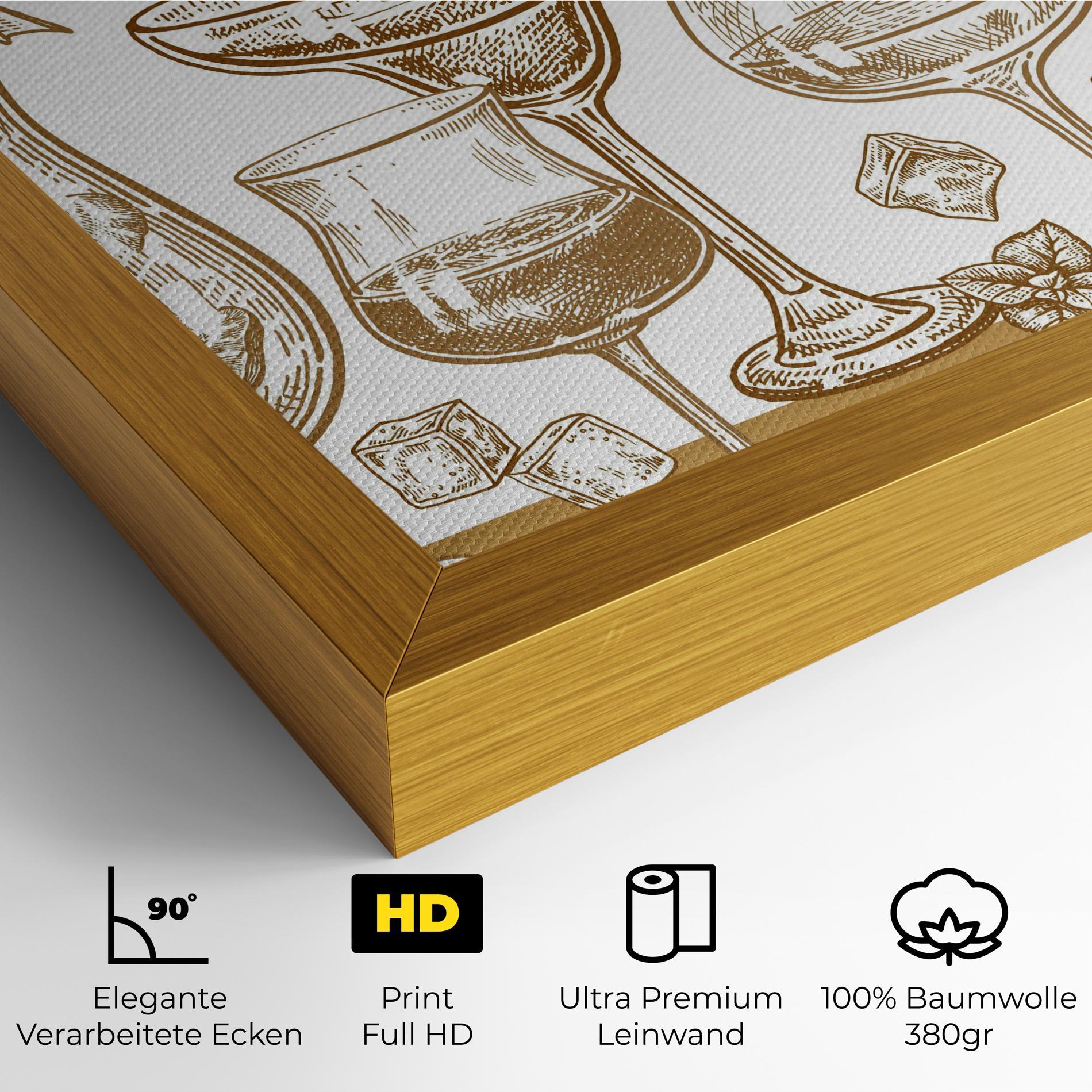 Leinwandbild Brown Line Drinks mockup 4