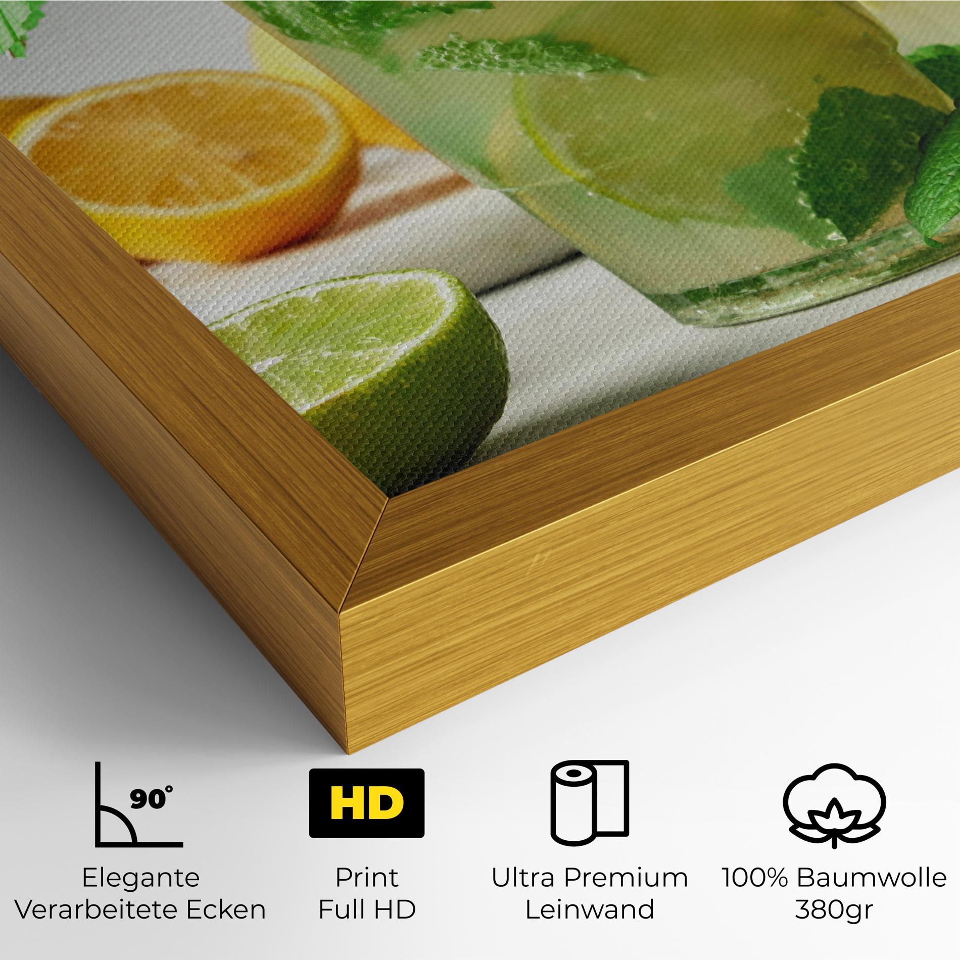 Leinwandbild Mint Leaves Lemonade mockup 4