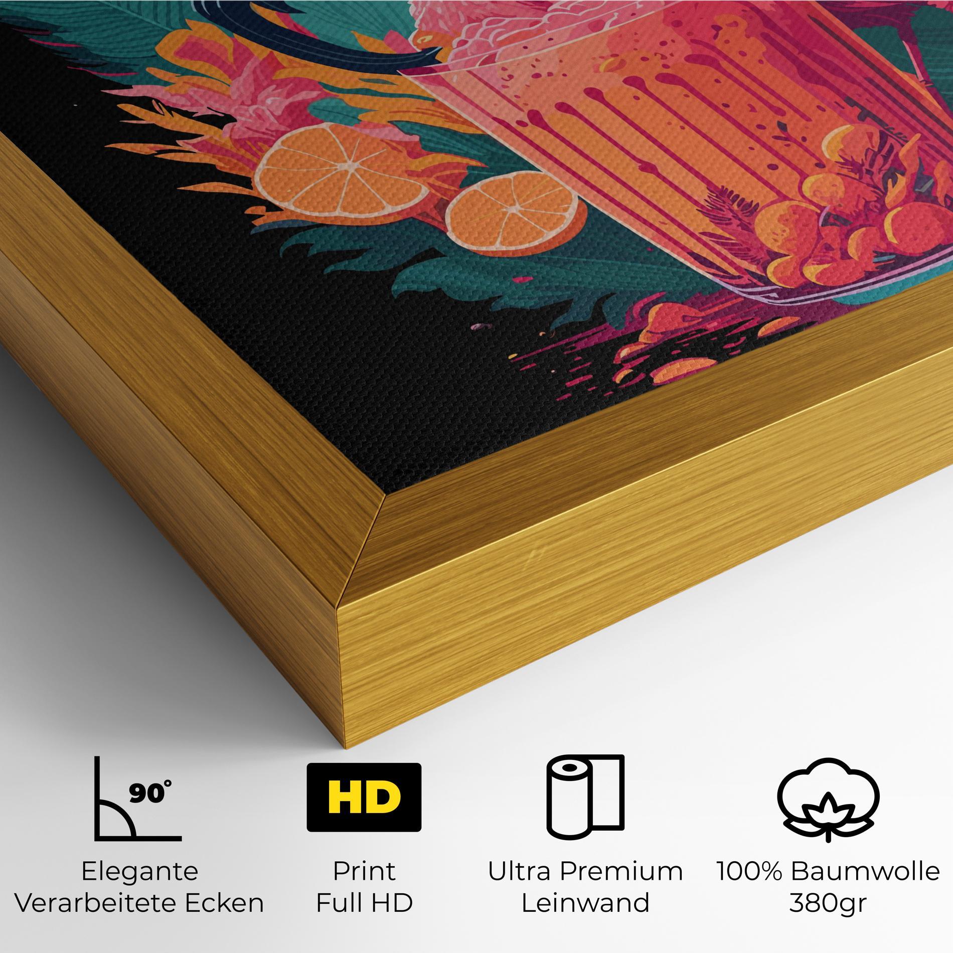 Leinwandbild Pink Bird Drink mockup 4