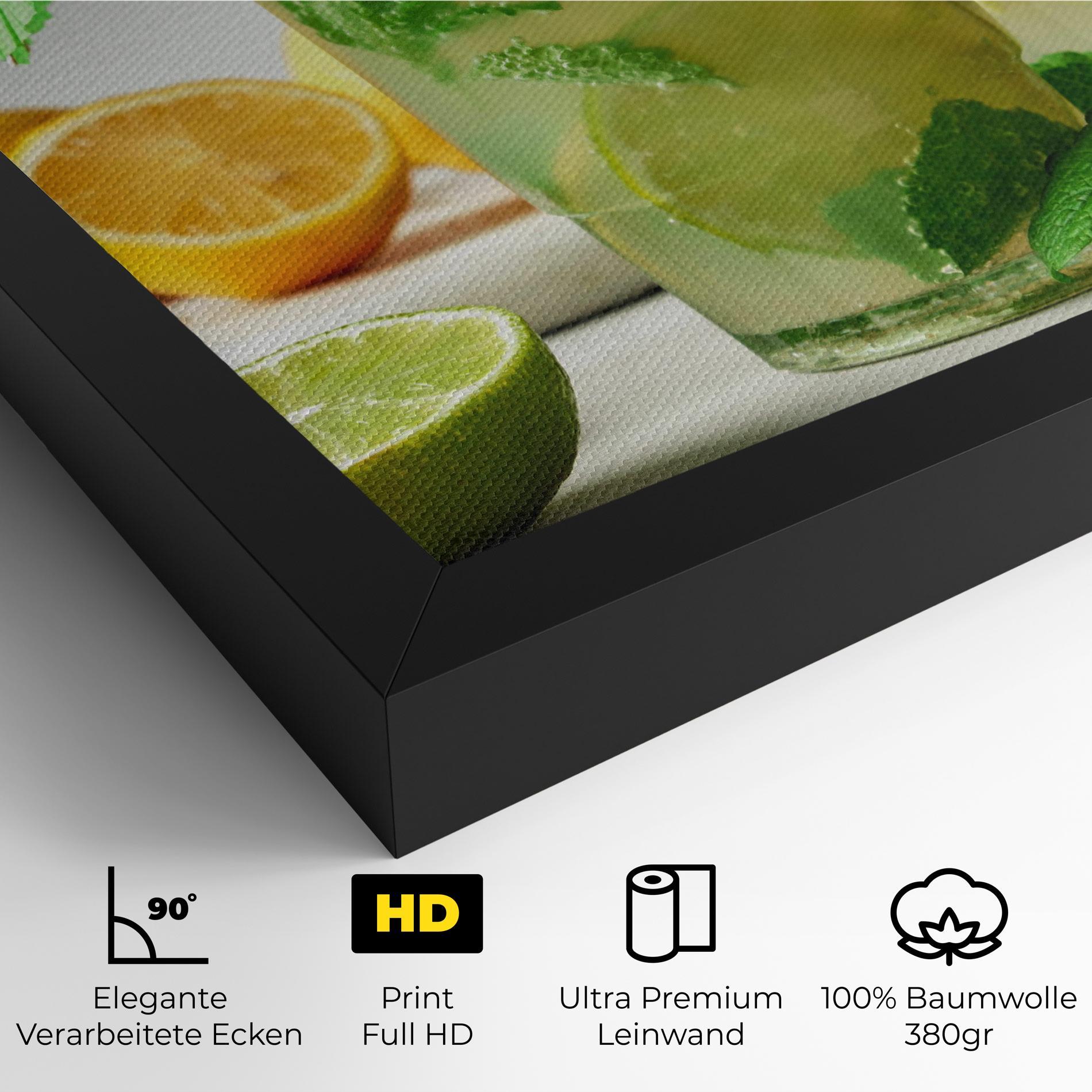 Leinwandbild Mint Leaves Lemonade mockup 4