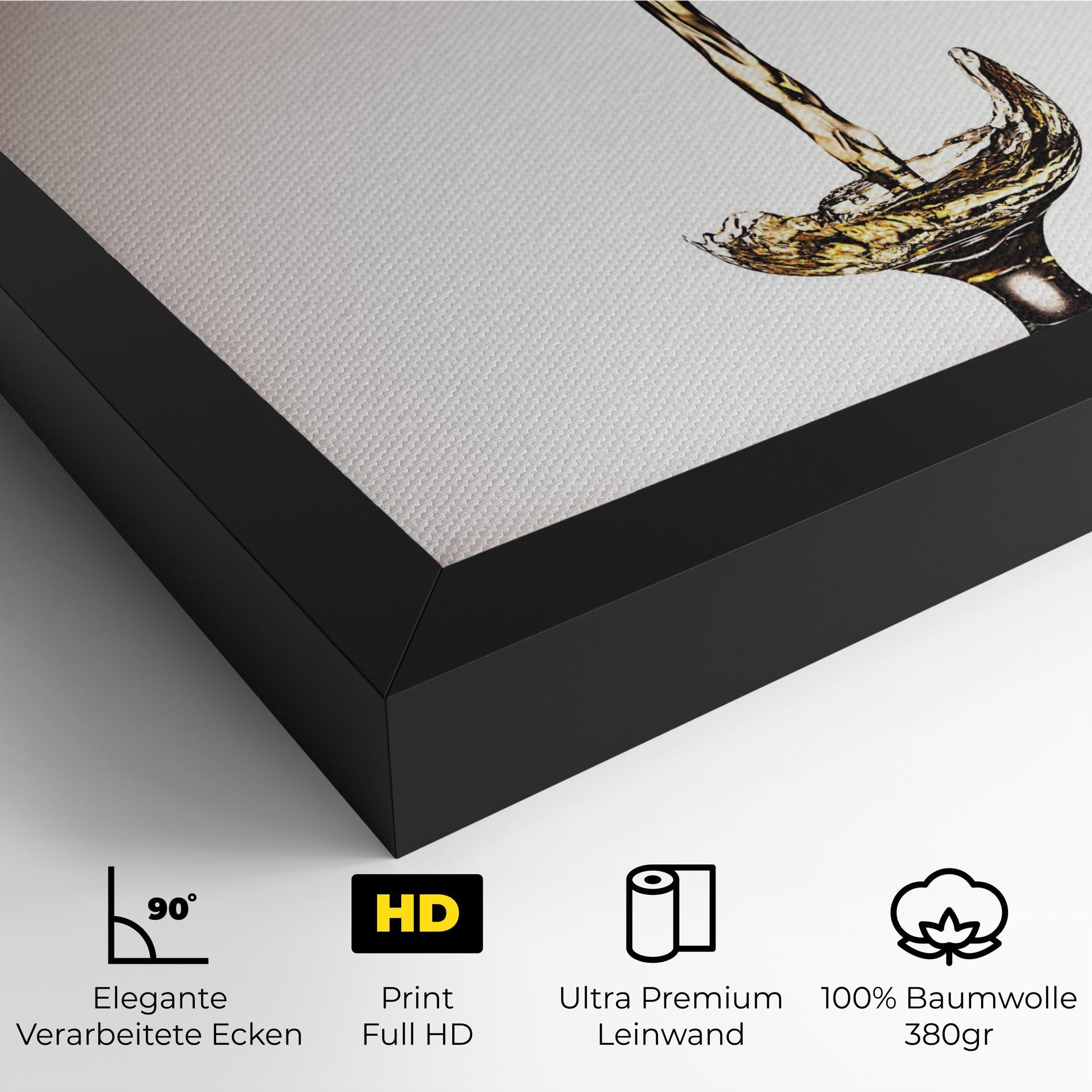 Leinwandbild White Wine Splash mockup 4