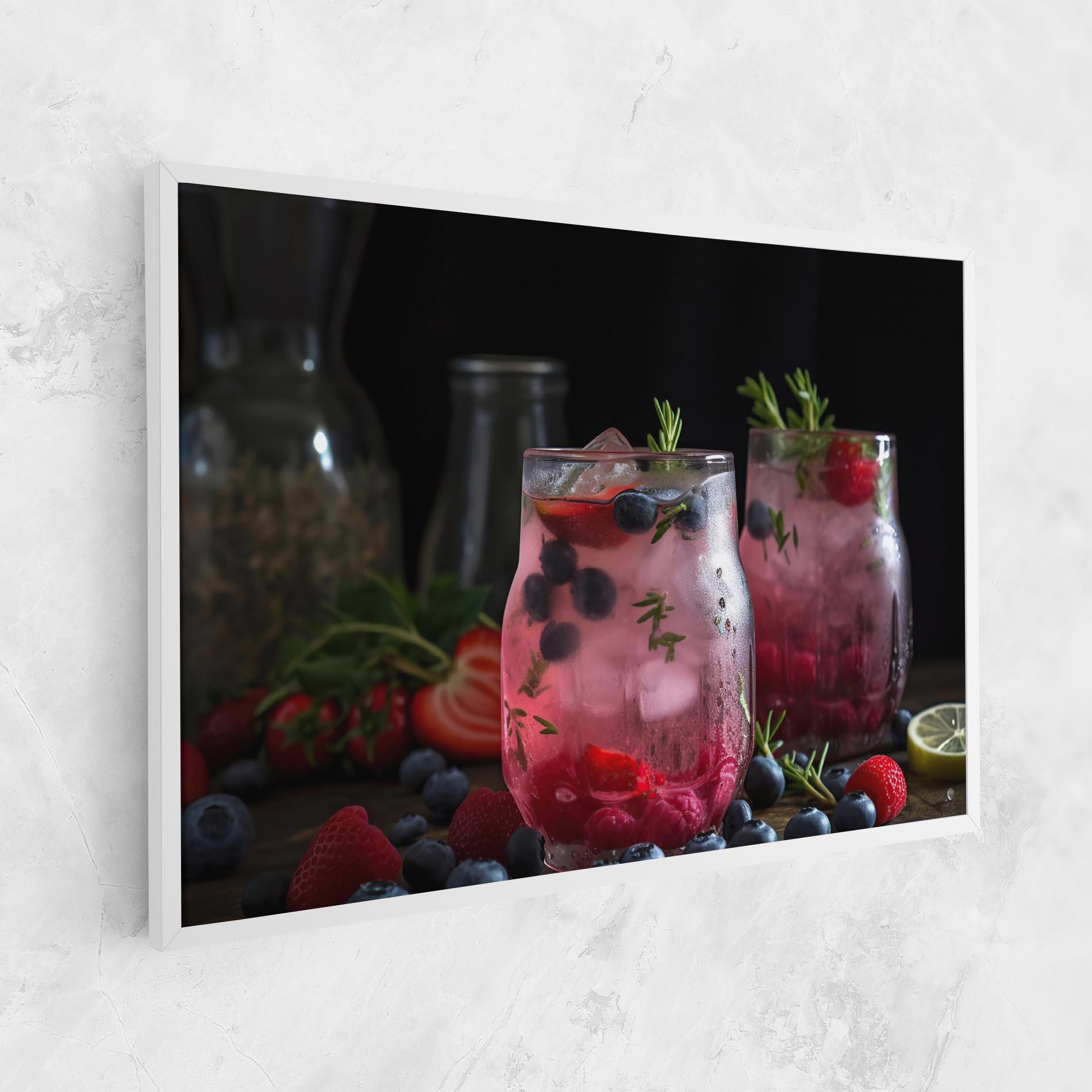 Leinwandbild Berry Ice Drink mockup 1
