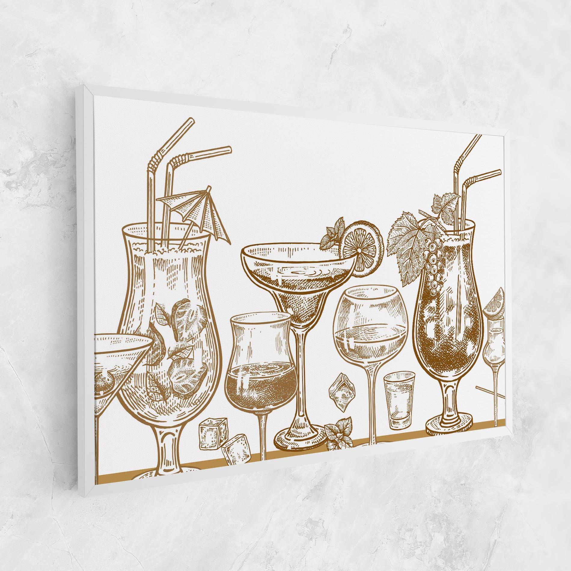Leinwandbild Brown Line Drinks mockup 1