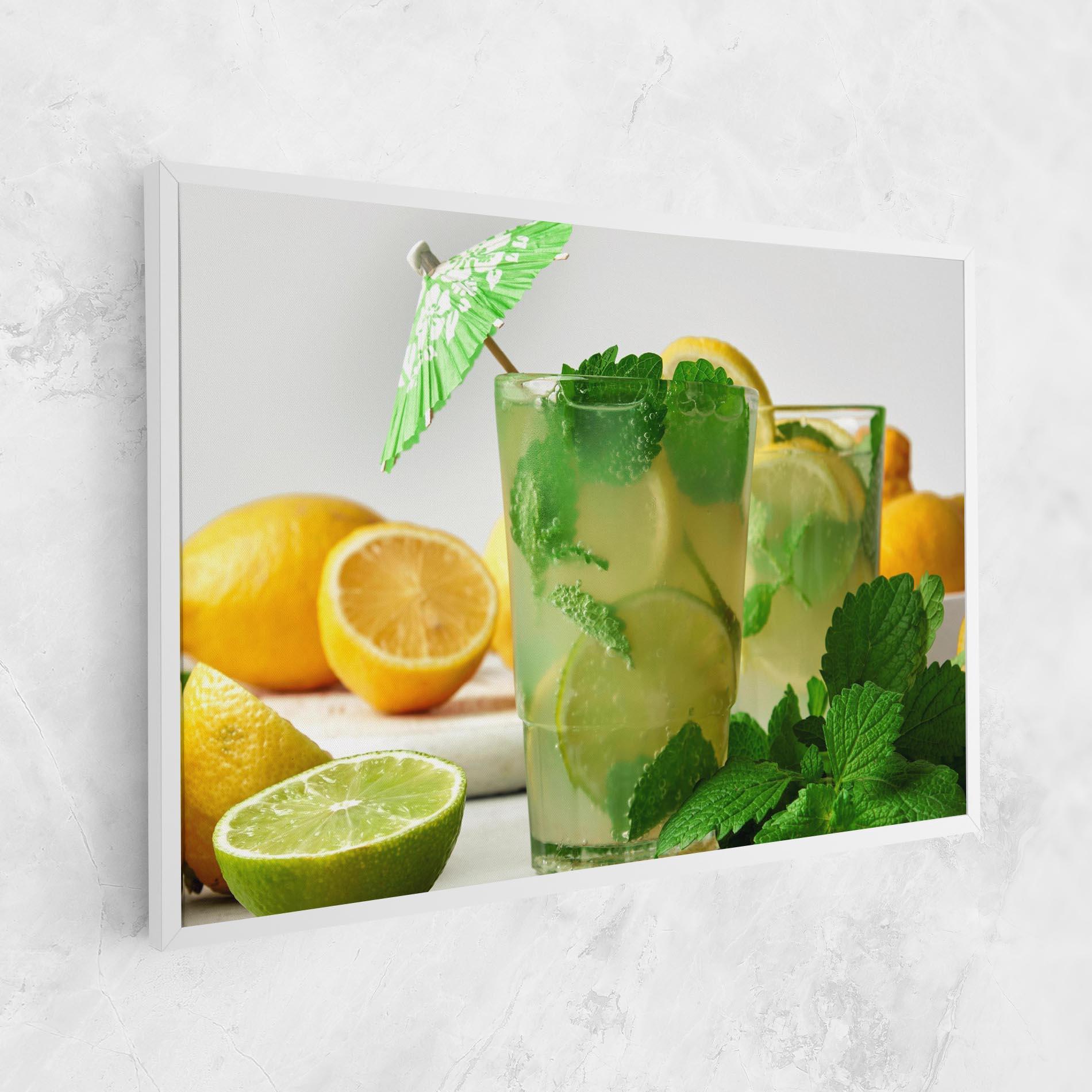Leinwandbild Mint Leaves Lemonade mockup 1