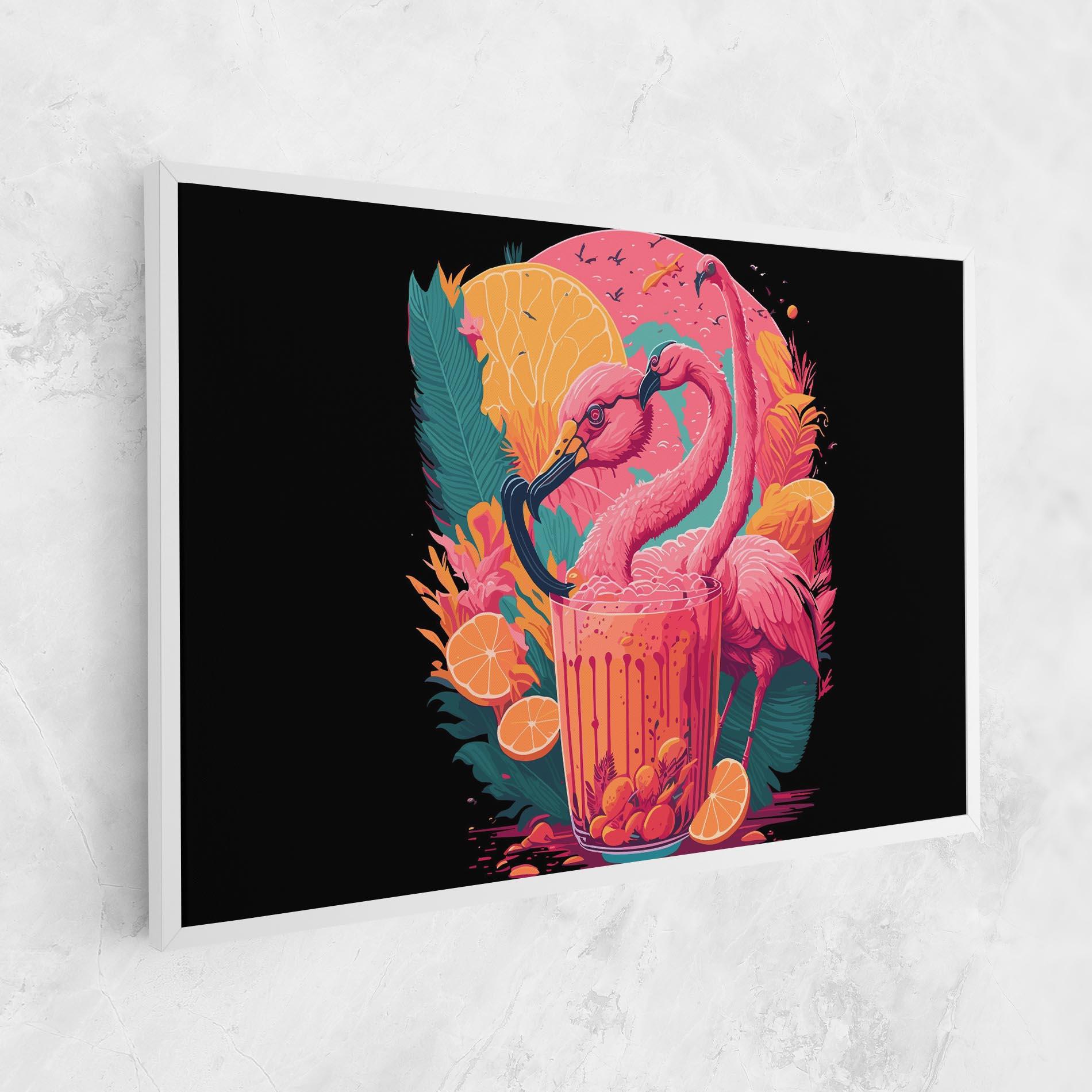 Leinwandbild Pink Bird Drink mockup 1