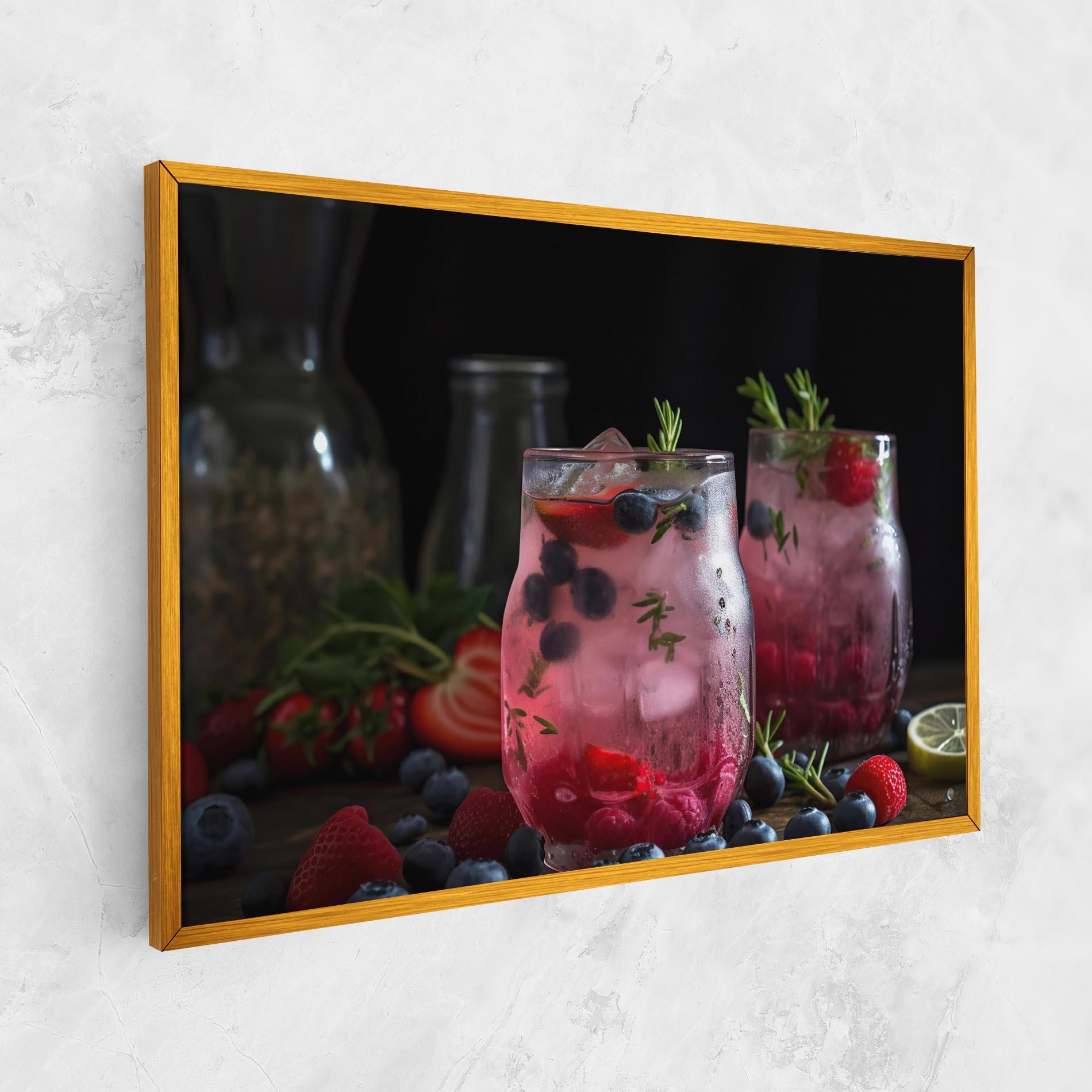 Leinwandbild Berry Ice Drink mockup 1