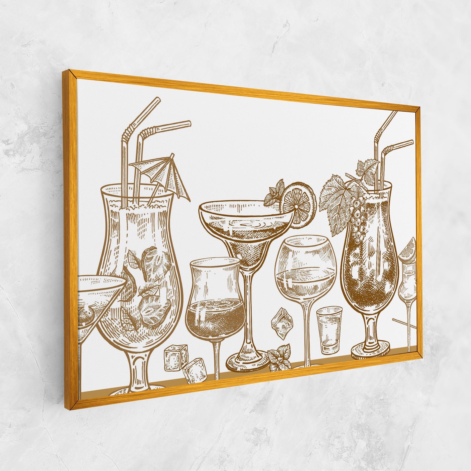 Leinwandbild Brown Line Drinks mockup 1