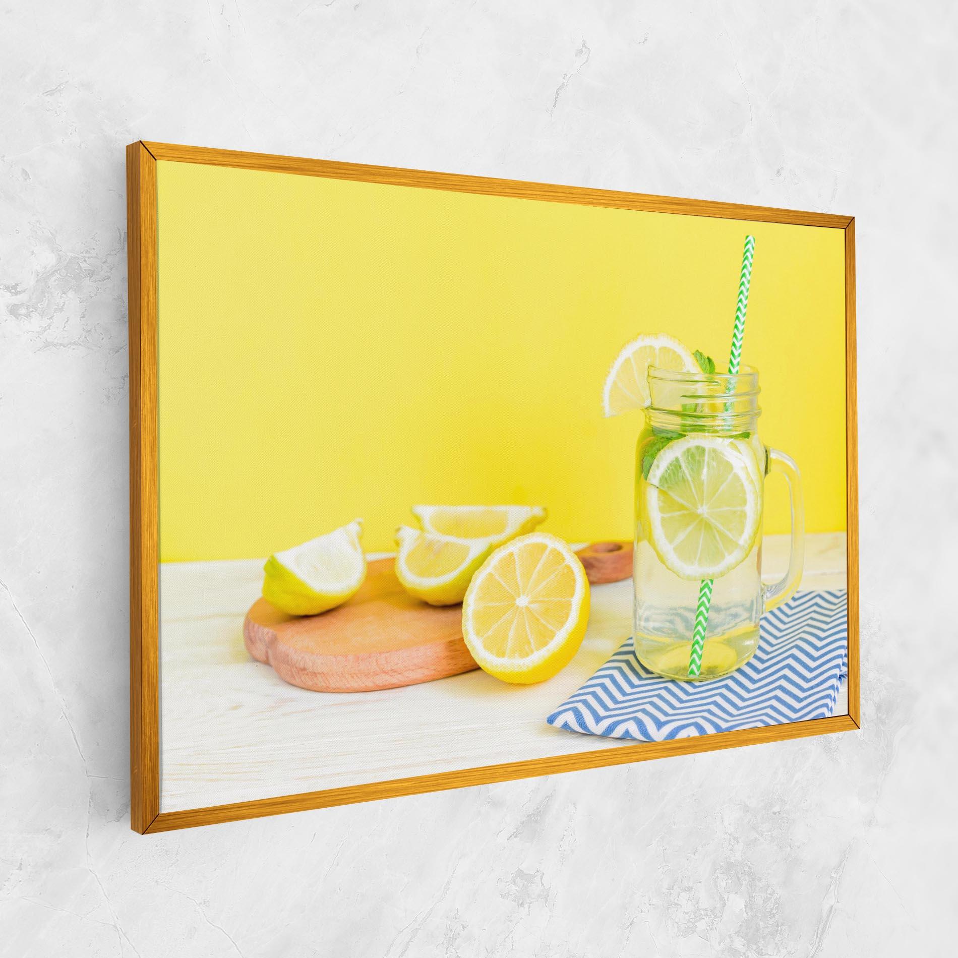 Leinwandbild Citrus Lemonade Water mockup 1