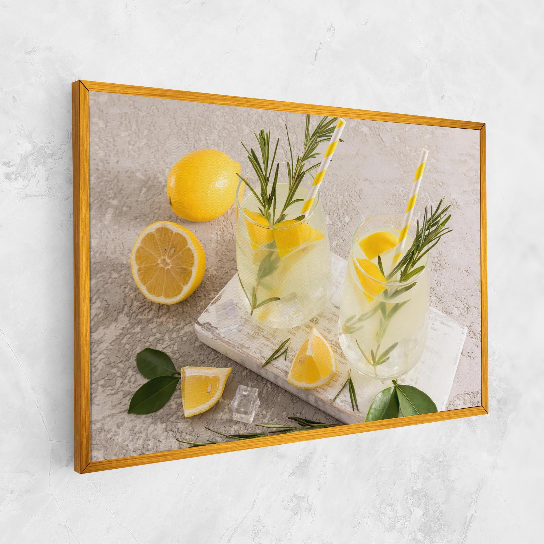 Leinwandbild Homemade Rosemary Drink mockup 1