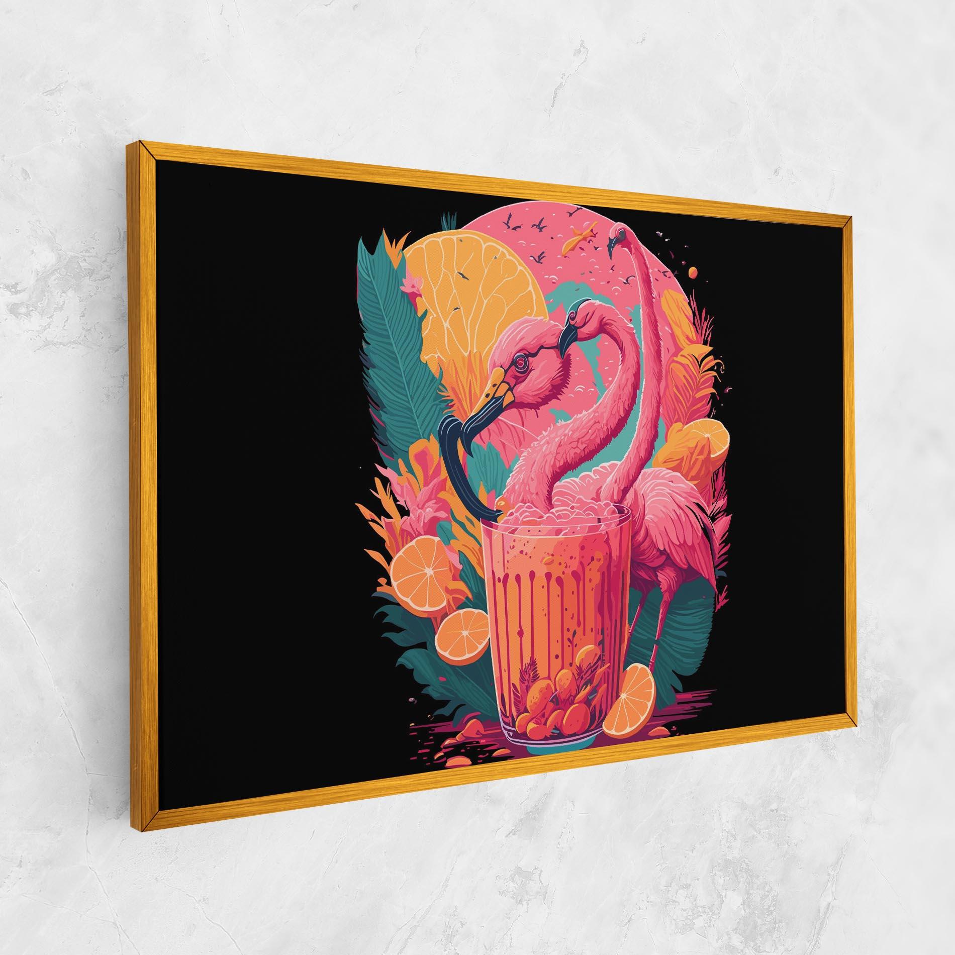 Leinwandbild Pink Bird Drink mockup 1